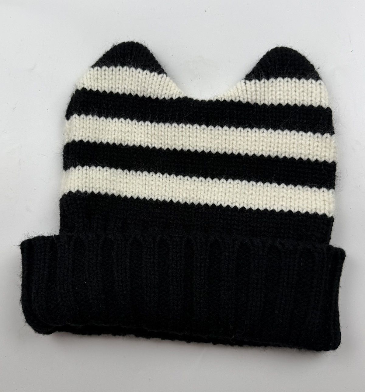 Japanese Brand stripe beanie with horn tc52 Size ONE SIZE - 4 Thumbnail