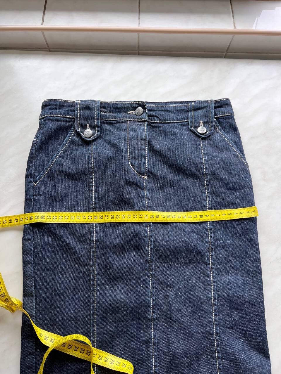 Other Vintage Iceberg button denim jeans skirt mini midi maxi 90s Size 30" / US 8 / IT 44 - 13 Thumbnail
