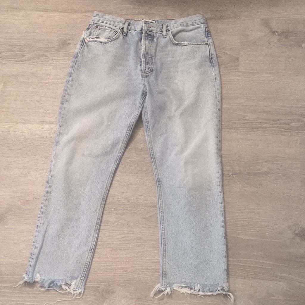 Agolde Agolde distressed raw hem Riley crop jeans size 29 Size 29" - 1 Thumbnail