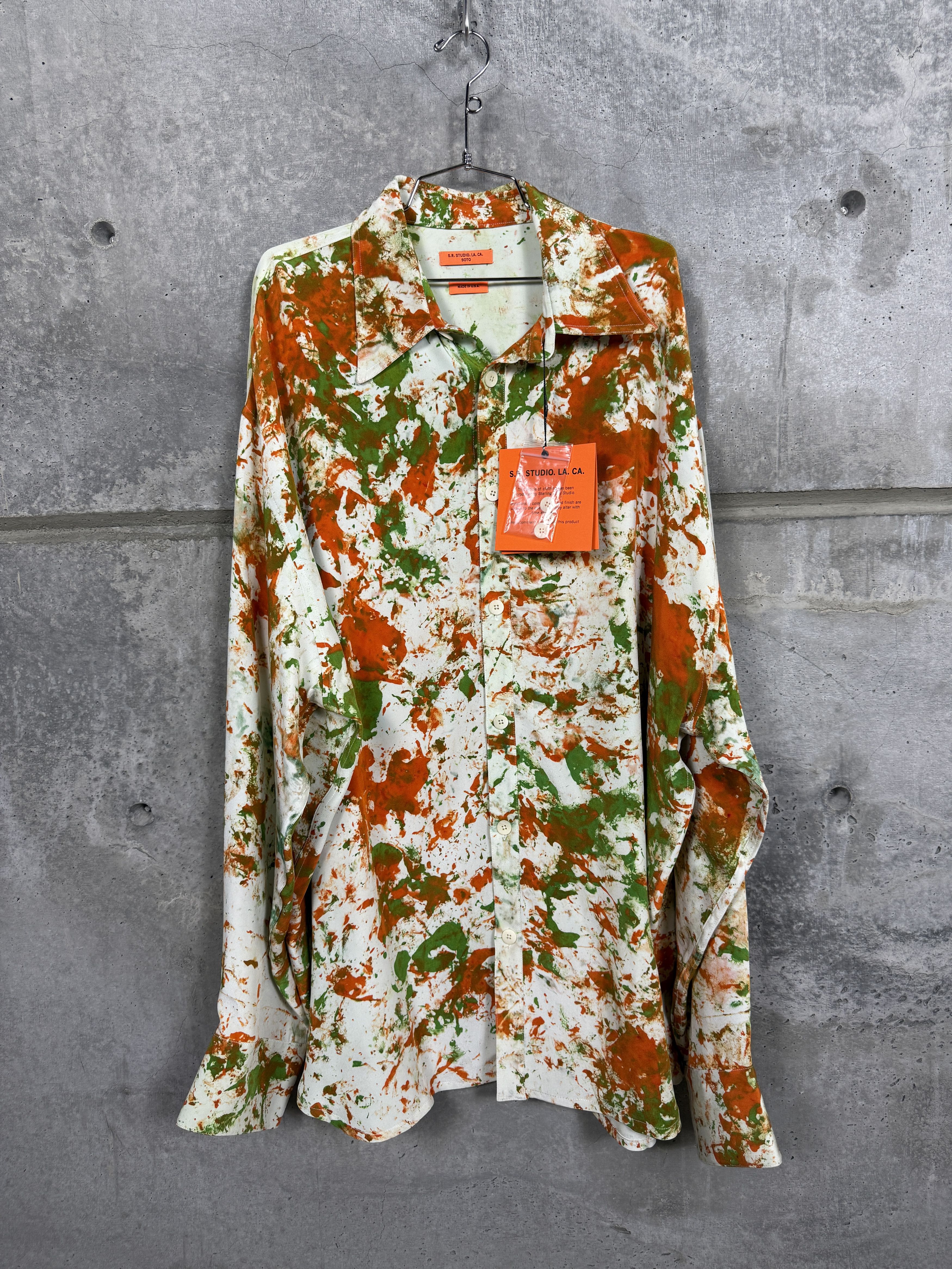 Sterling Ruby $1895 S.R. Studio Dyed Soto Silk Oversized Button Up Shirt Size US XXL / EU 58 / 5 - 4 Thumbnail
