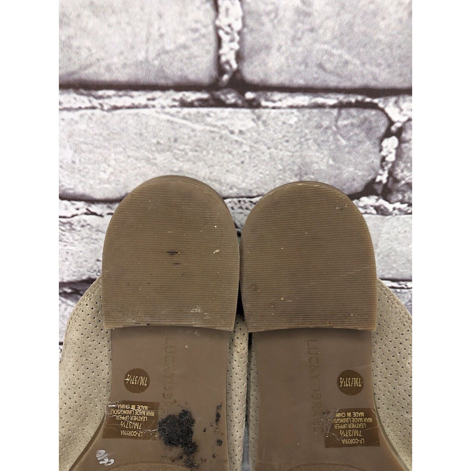 Lucky Brand Lucky Brand Coryna Taupe Suede Leather Slip On Mules Flats W Size US 7 / IT 37 - 13 Thumbnail
