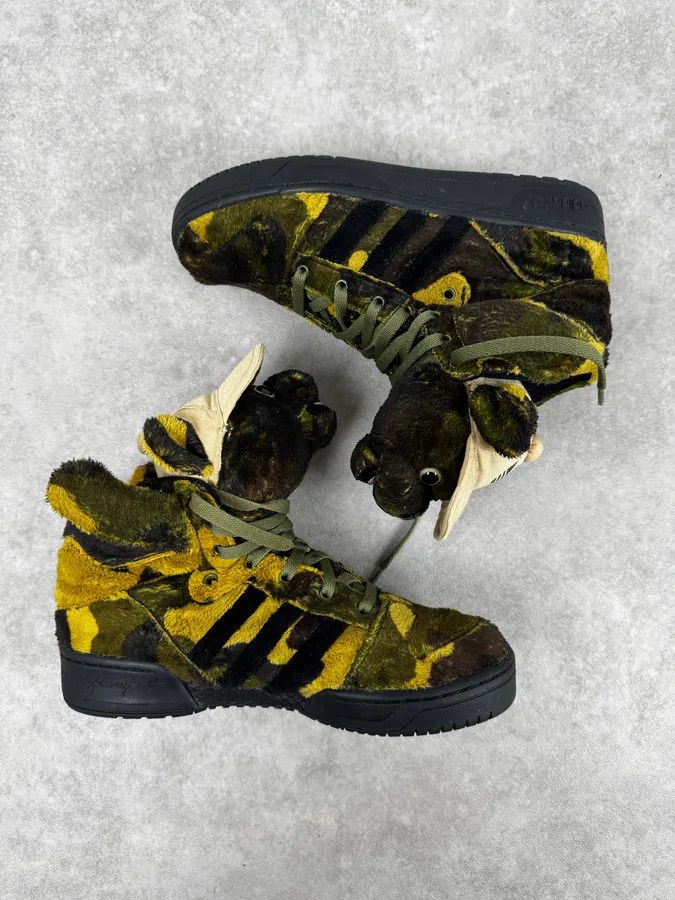 Adidas FW2013 Adidas x Jeremy Scott Khaki Plush Camo Bear Sneakers Size US 9 / EU 42 - 8 Thumbnail
