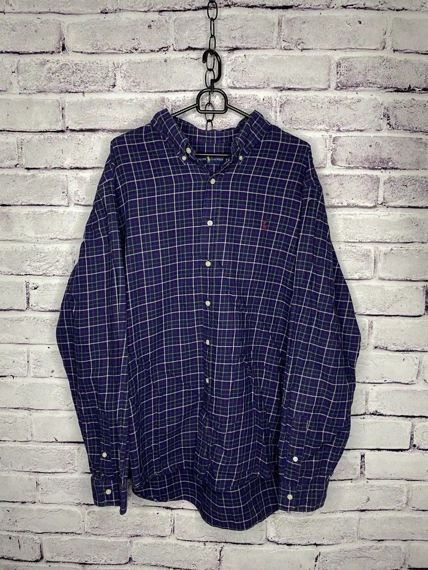 Vintage Men's Vintage Shirt Polo Ralph Lauren Checkered Flannel Size US XXL / EU 58 / 5 - 1 Thumbnail