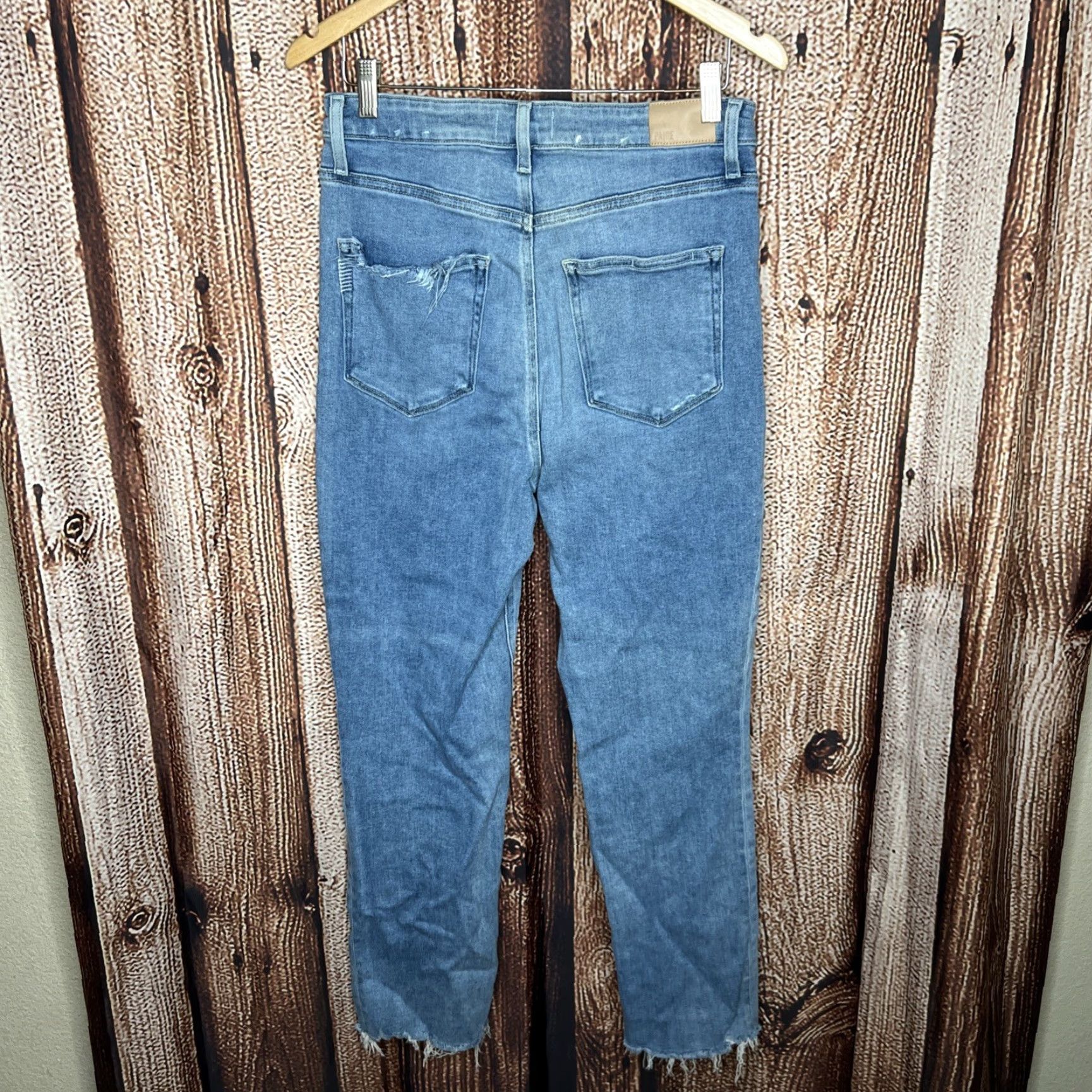 Paige PAIGE Cindy Raw Hem High Rise Light Blue Straight Jeans 30 Women Regular 30 Blue Straight Jeans Womens PAIGE Size 30" / US 8 / IT 44 - 3 Thumbnail