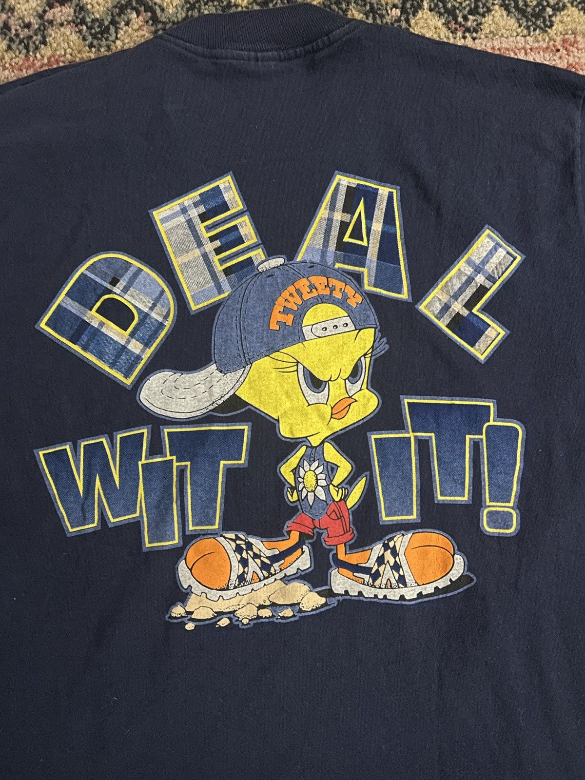 Vintage Vtg 90s Tweety Bird "Deal Wit It" T-Shirt Size XL Size US XL / EU 56 / 4 - 5 Thumbnail
