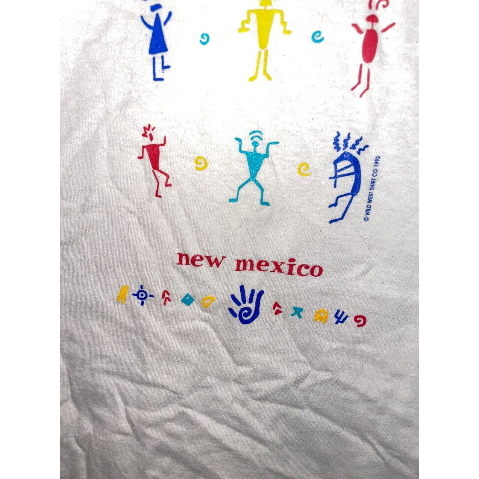 Jerzees 1995 NM New Mexico Native American Cave Drawing Art Shirt L Size US L / EU 52-54 / 3 - 5 Thumbnail
