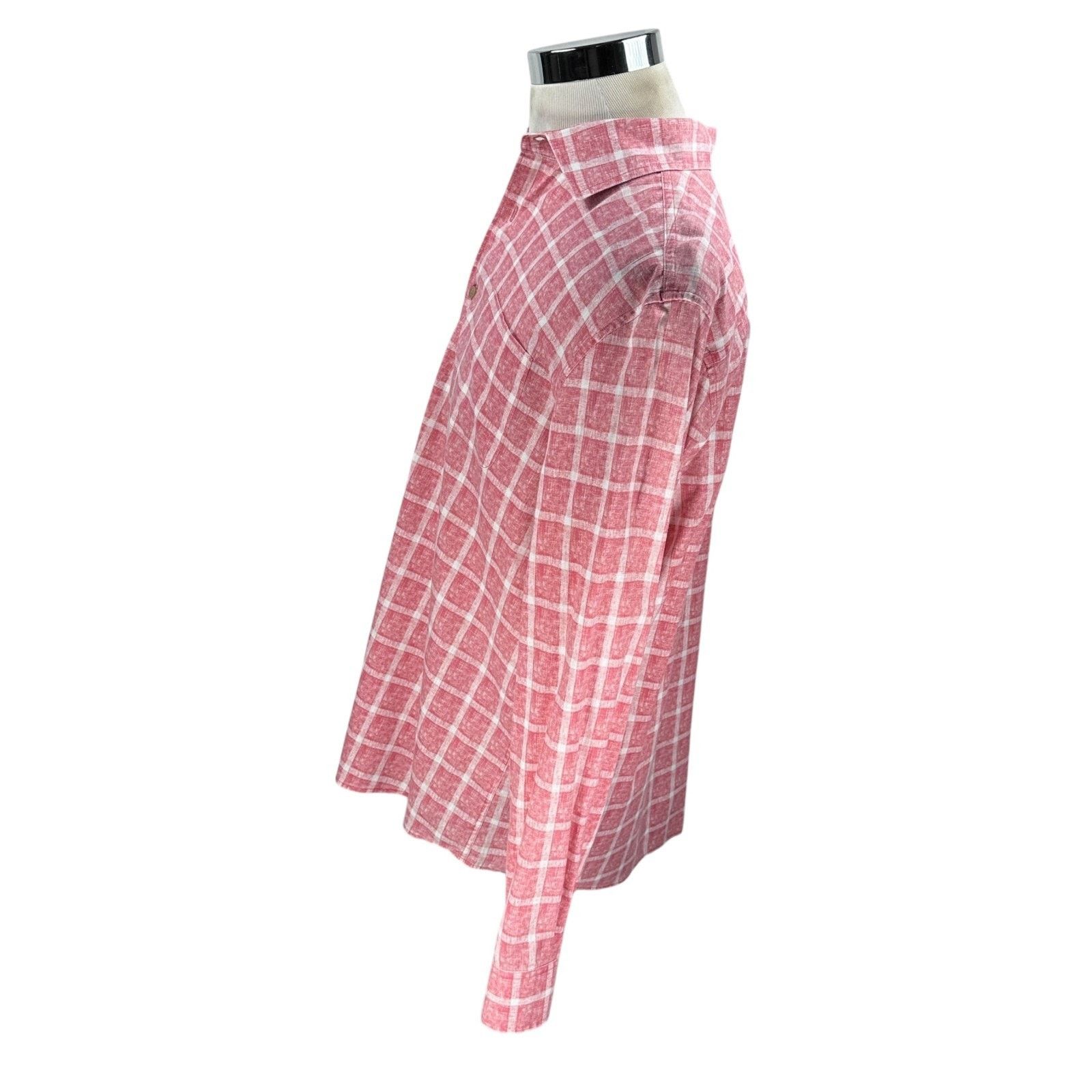 johnnie-O Johnnie O Hangin Out Shirt Men’s L Pink Check Long Sleeve Size US L / EU 52-54 / 3 - 4 Thumbnail