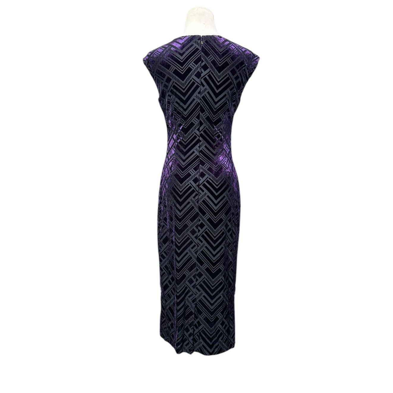 Vince Camuto Vince Camuto purple velvet midi pencil cocktail dress size 4 Size S / US 4 / IT 40 - 2 Thumbnail