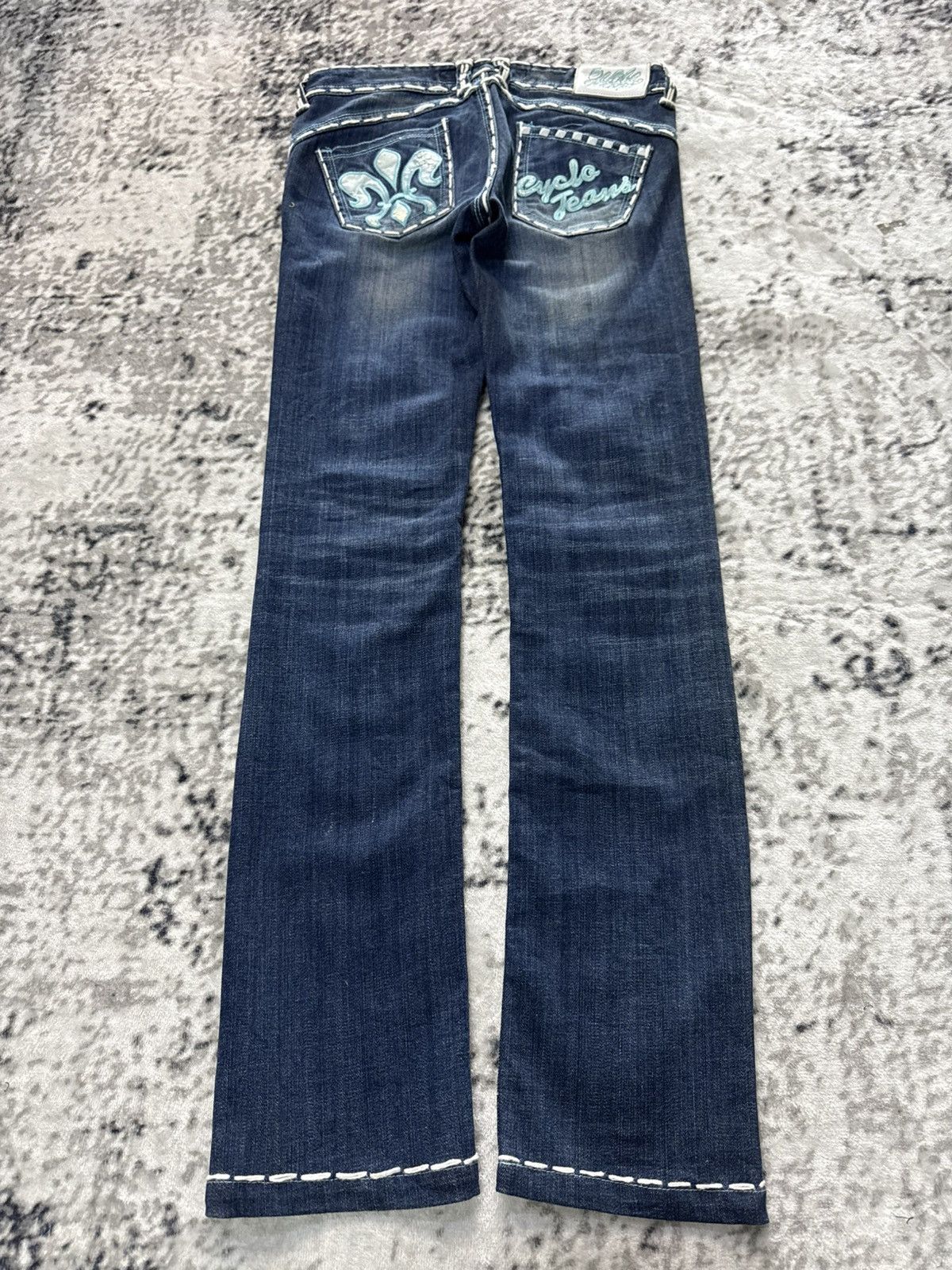 Japanese Brand Cycle Japan Embroidered Bold Stitch Studded Skinny Jeans Size 26" / US 2 / IT 38 - 2 Thumbnail
