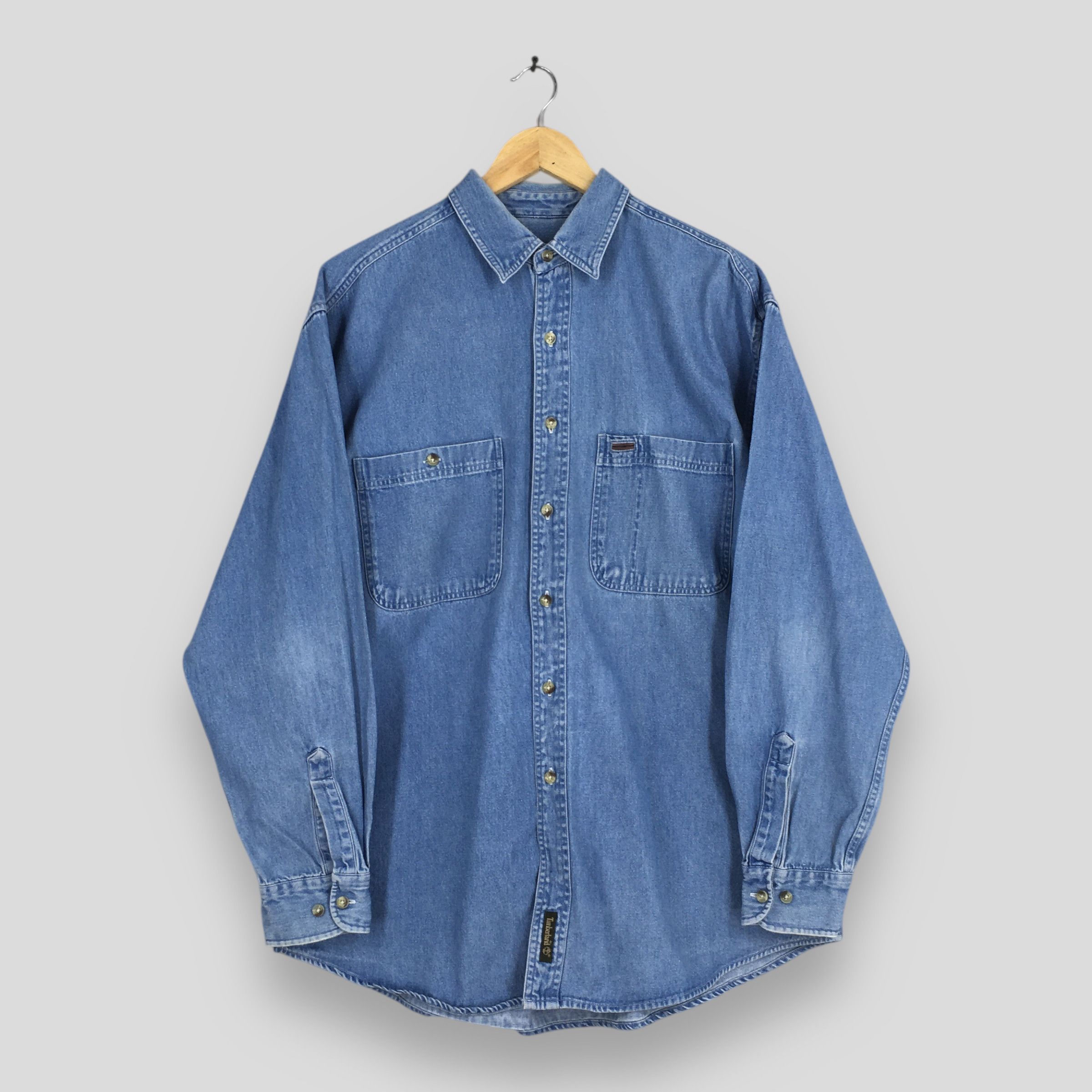 Timberland Vintage Timberland Weathergear Blue Jeans Shirt Medium Size US M / EU 48-50 / 2 - 1 Thumbnail