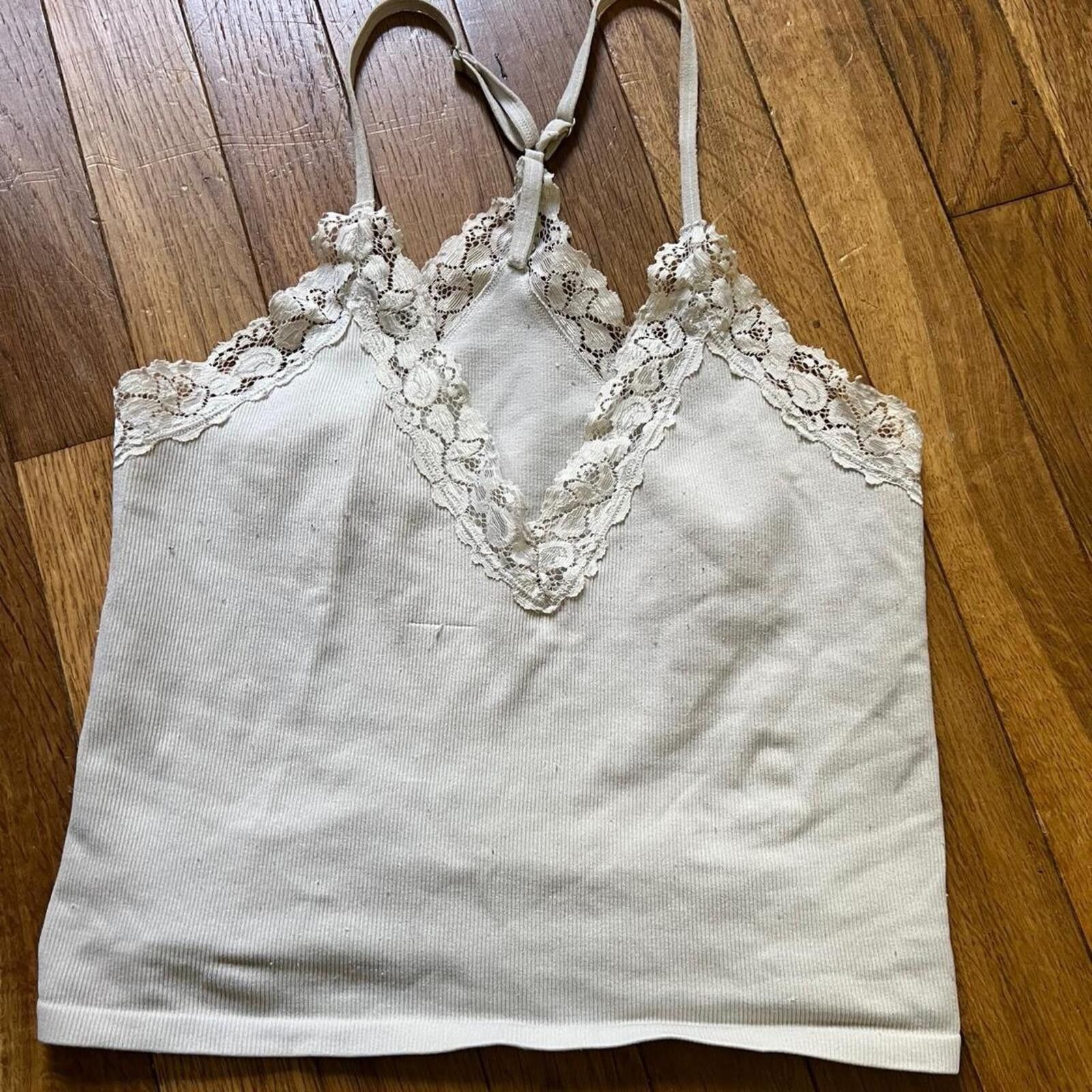 Other White lace trim cami top with adjustable straps Size S / US 4 / IT 40 - 5 Thumbnail