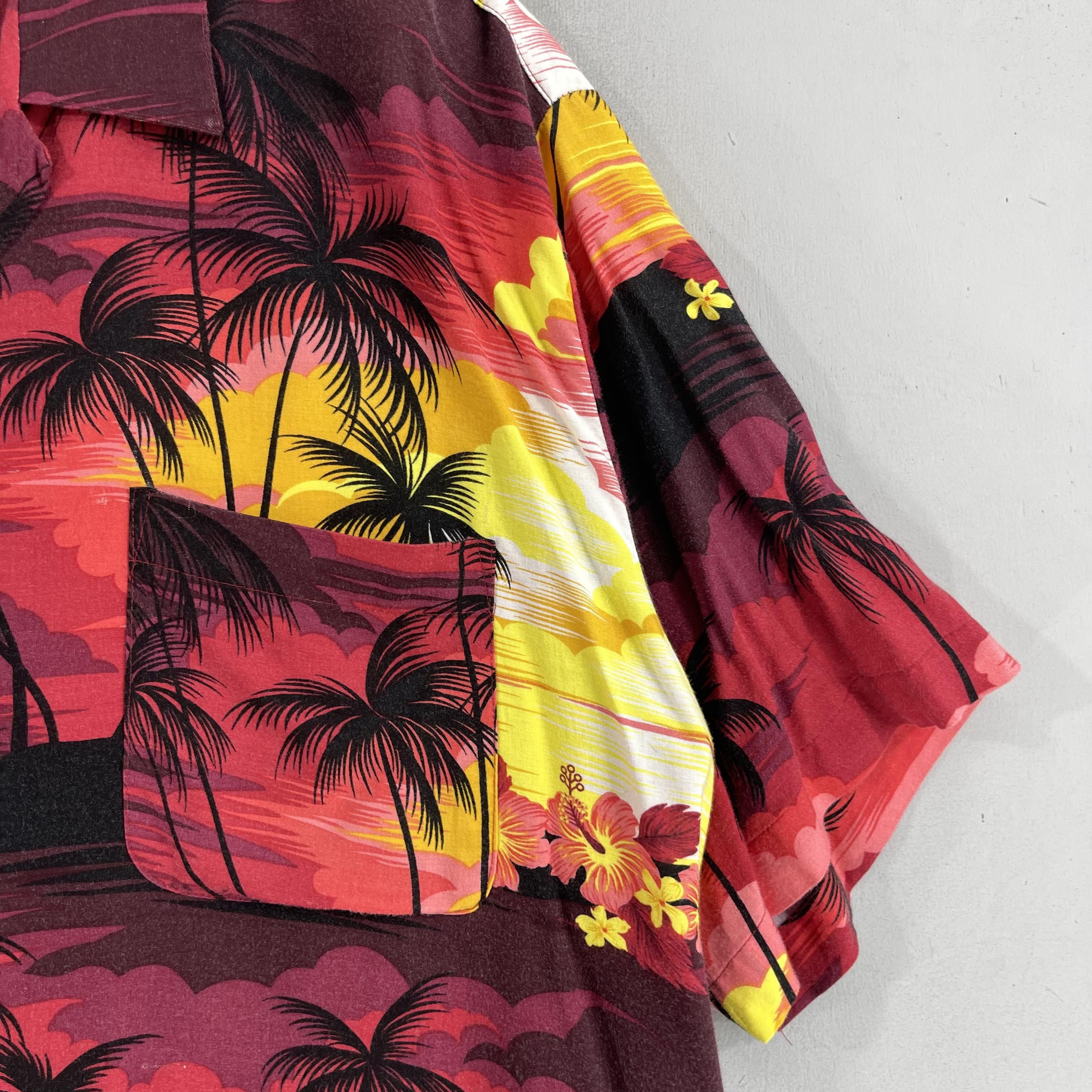 Japanese Brand × Vintage Vintage 90s Hawaiian Coconut Tree Aloha Beach Button Up Size US L / EU 52-54 / 3 - 3 Thumbnail