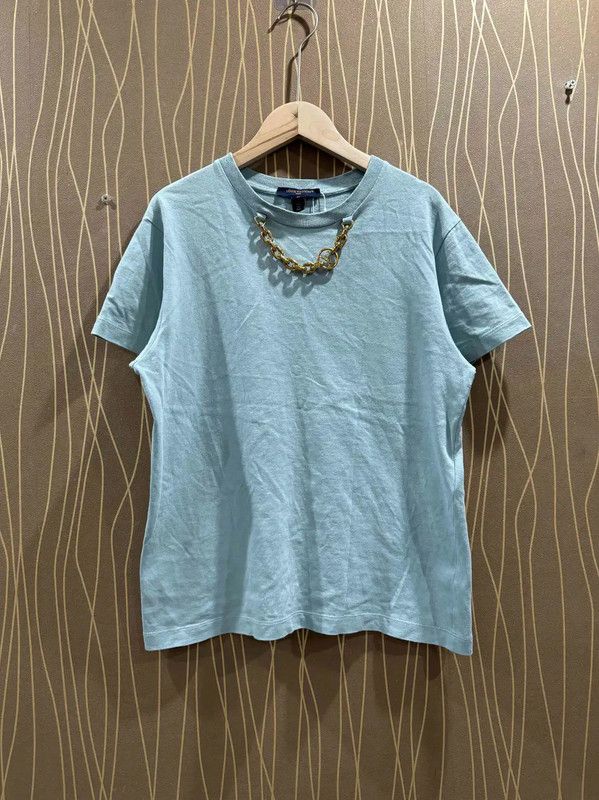 Louis Vuitton Louis Vuitton Sky Blue Cotton T-Shirt for Women 0089 Size M / US 6-8 / IT 42-44 - 1 Thumbnail