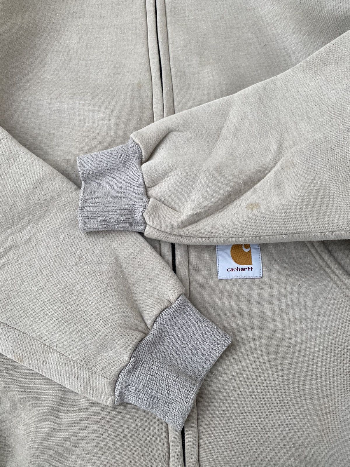 Carhartt × Vintage RARE! Vintage Carhartt Velvet Zip Up Hoodie Beige Size US L / EU 52-54 / 3 - 5 Thumbnail
