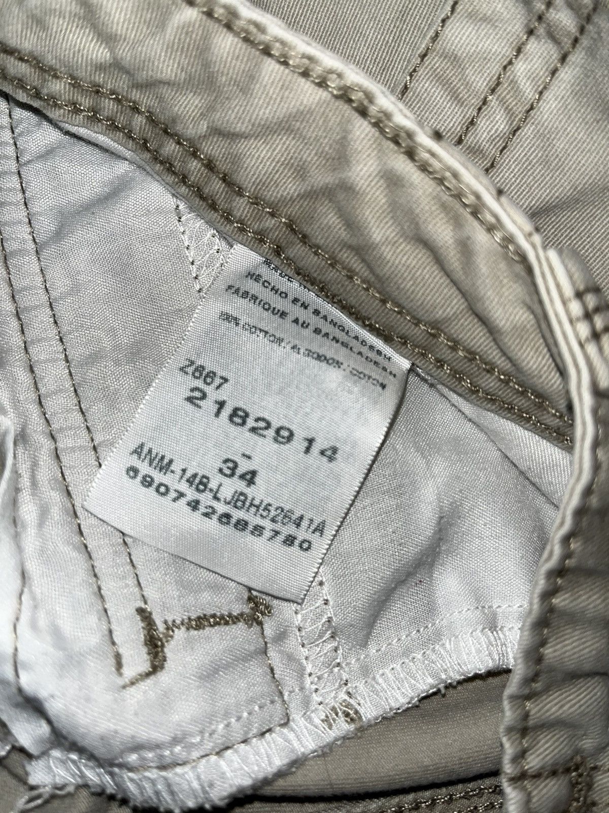 Lee × Vintage Y2K Baggy Lee Khaki Dungaree Shorts Size US 34 / EU 50 - 8 Thumbnail