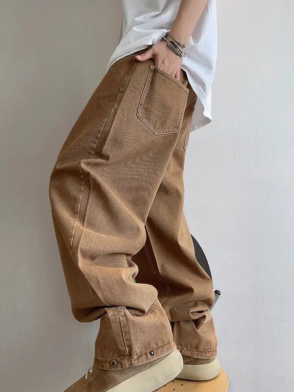 Other Akasaka x Miori Brown Baggy Cuffed Denim Jeans Size US 32 / EU 48 - 8 Thumbnail