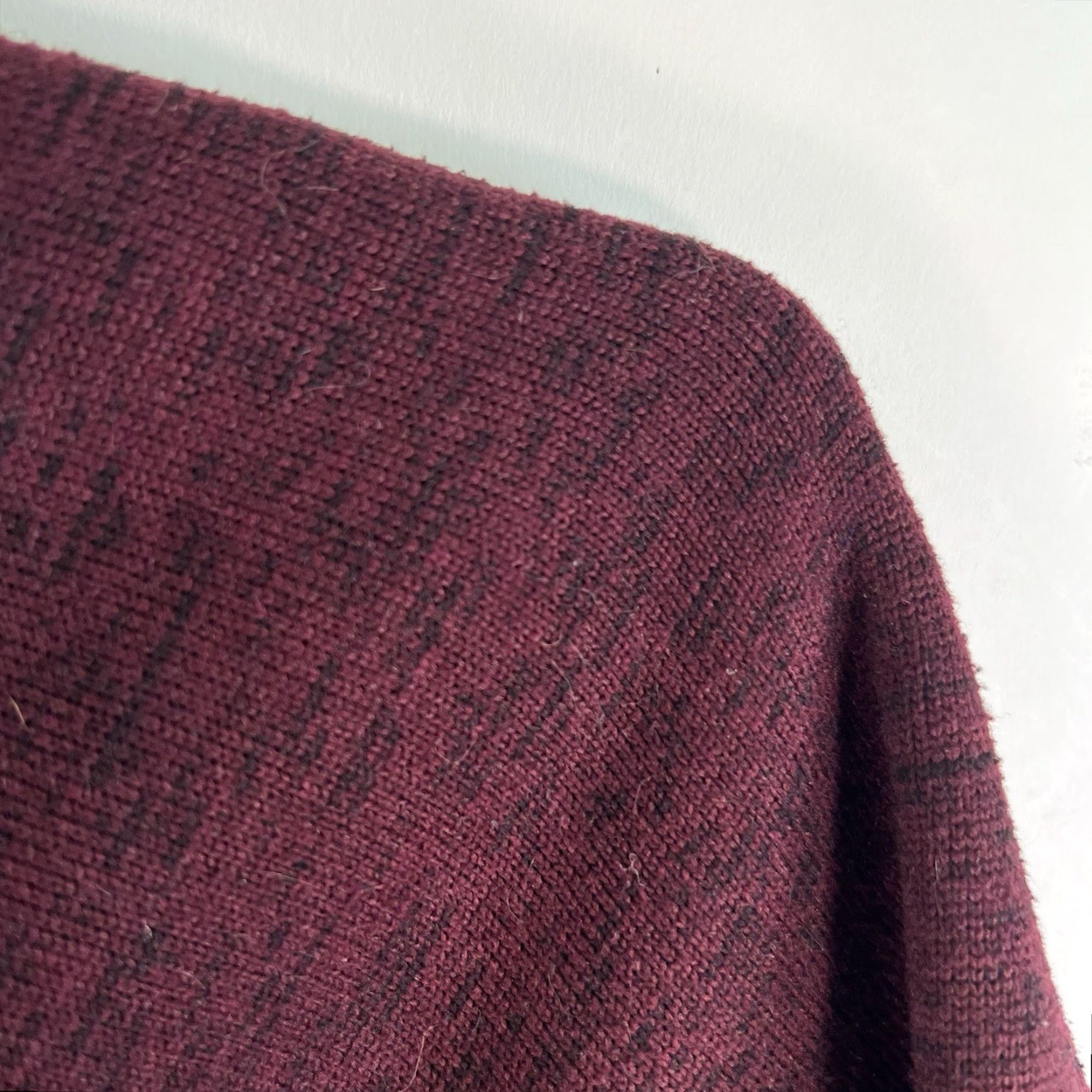 Vintage Swiss Tech Jacket Shirt Mens S Maroon Full Zip Knit Sherpa Lined Mid-Length Size US S / EU 44-46 / 1 - 2 Thumbnail