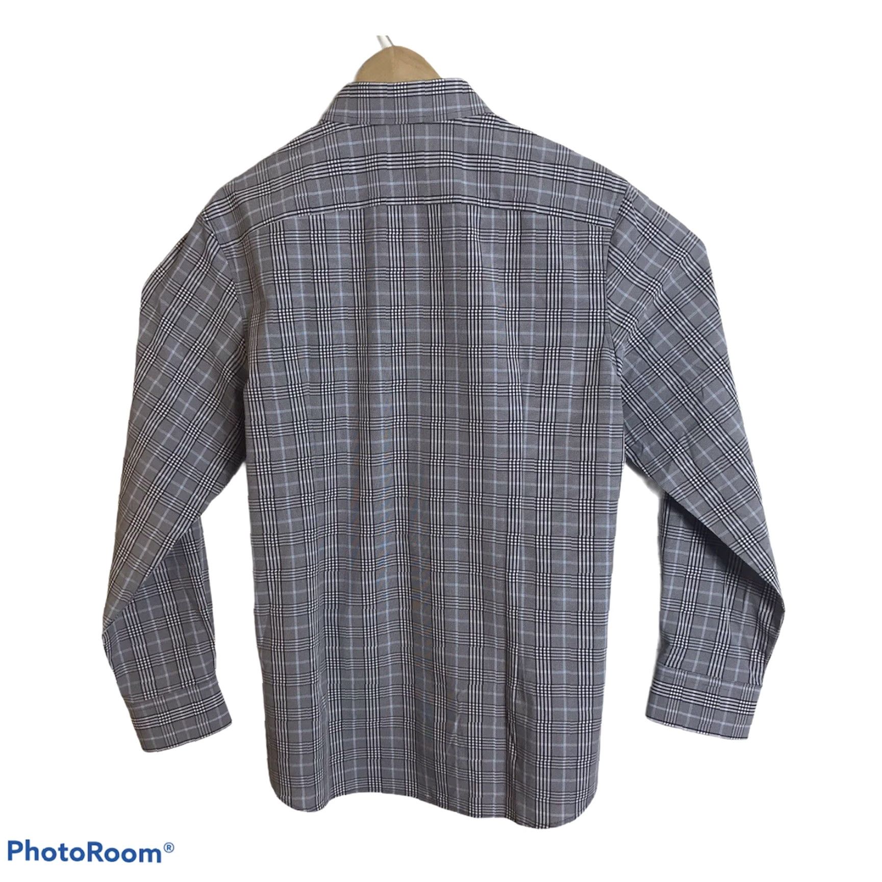 Vintage Quieti Shirt Men Large Brown Glen Plaid Performance 4-Way Stretch No Iron Moisture Wicking Wrinkle Free Button-Up/Long Sleeve Muscular Mens Size US L / EU 52-54 / 3 - 5 Thumbnail