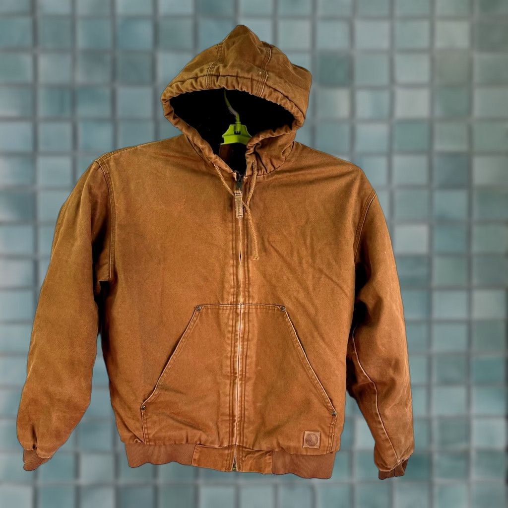 Vintage VINTAGE Berne Hooded Full Zip Duck Chore Coat Jacket Mens L Tan Lined HJ375TBC Size US L / EU 52-54 / 3 - 1 Thumbnail