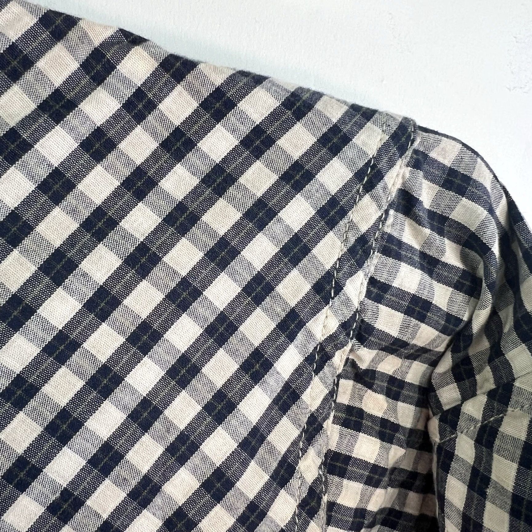 Vintage AKOO Button-Down Shirt Mens 2XL Embroidered Check Blue Vintage 90s Tailors Down Texture Casual Workwear Shirt Size US XXL / EU 58 / 5 - 2 Thumbnail