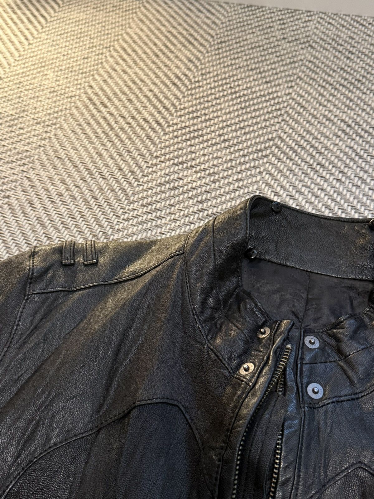 PPFM PPFM Stand Collar Leather Rider Jacket Size US M / EU 48-50 / 2 - 6 Thumbnail