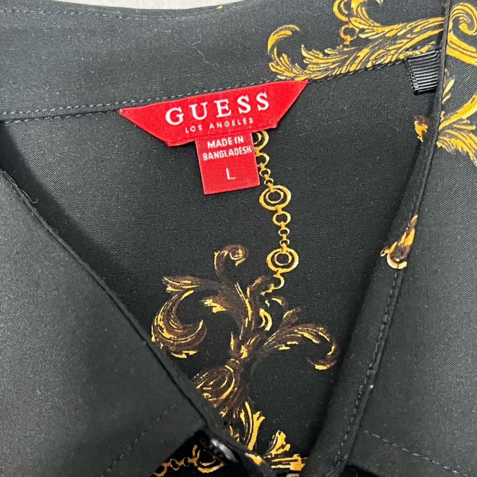 Guess Men's Guess Shirt Stretch Spandex Size L Button Up Y2K CLEAN Size US L / EU 52-54 / 3 - 3 Thumbnail