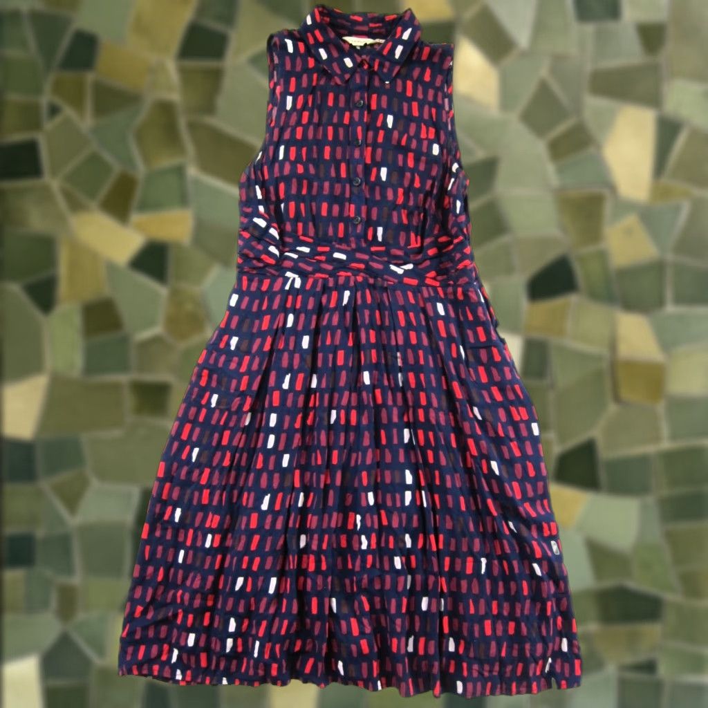 Vintage 11-1-TYLHO Blue Shirt Dress Sleeveless Pocket Button Collar Small Size S / US 4 / IT 40 - 1 Thumbnail