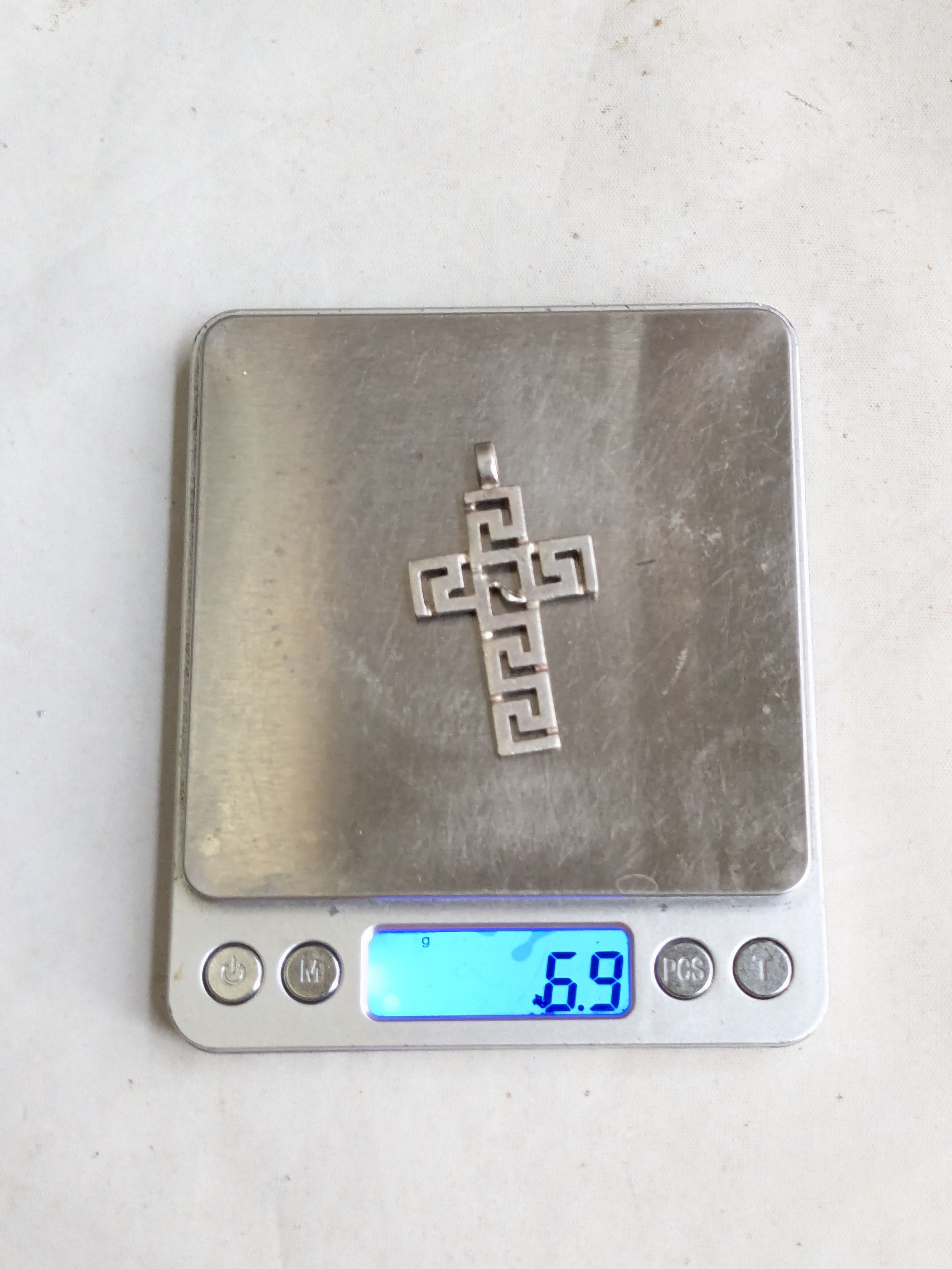 Jewelry Vintage Sterling Silver Cross Pendant Meandros Greek Key Size ONE SIZE - 9 Thumbnail