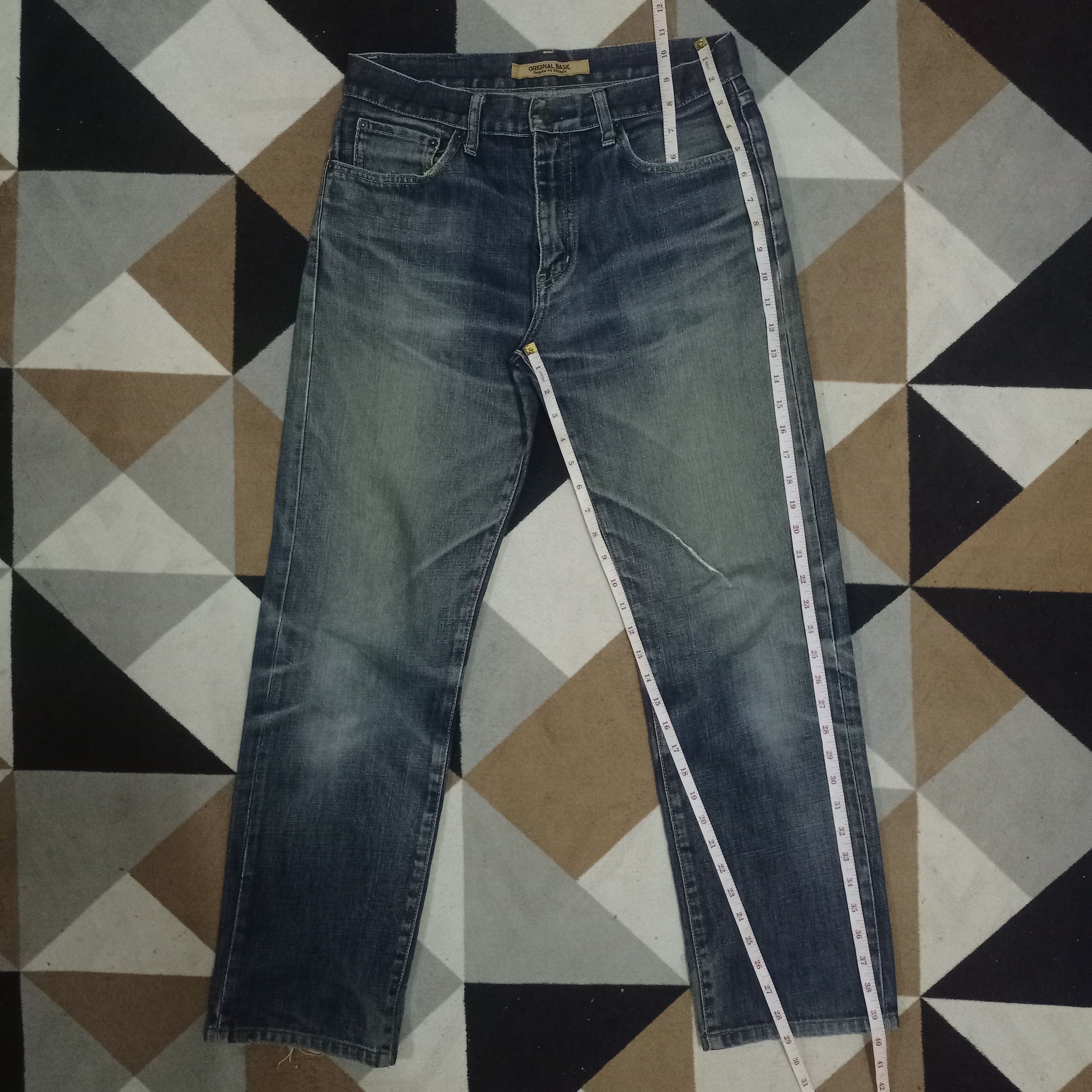 Japanese Brand × Uniqlo Vintage Japanese Uniqlo Mud Wash Distressed Loose Jeans Size US 31 - 10 Thumbnail