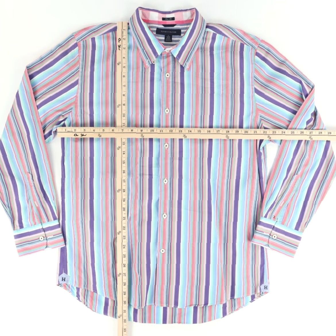 Tommy Hilfiger Tommy Hilfiger Shirt Slim Fit Rainbow Striped Long Sleeve Button Down Shirt Men's XL Size US XL / EU 56 / 4 - 3 Thumbnail