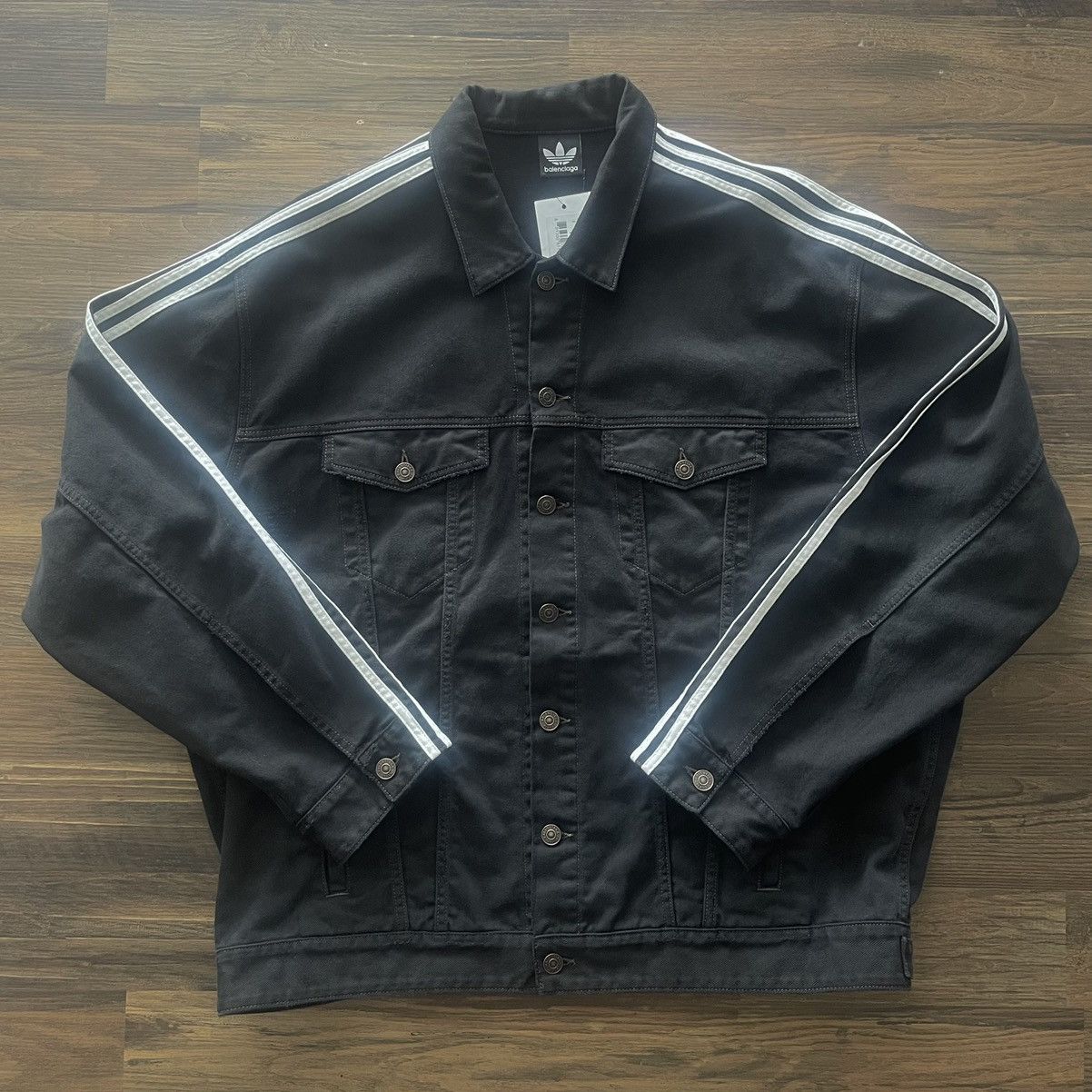 image of Adidas Denim Jacket Size 2 NWT in Black, Men's