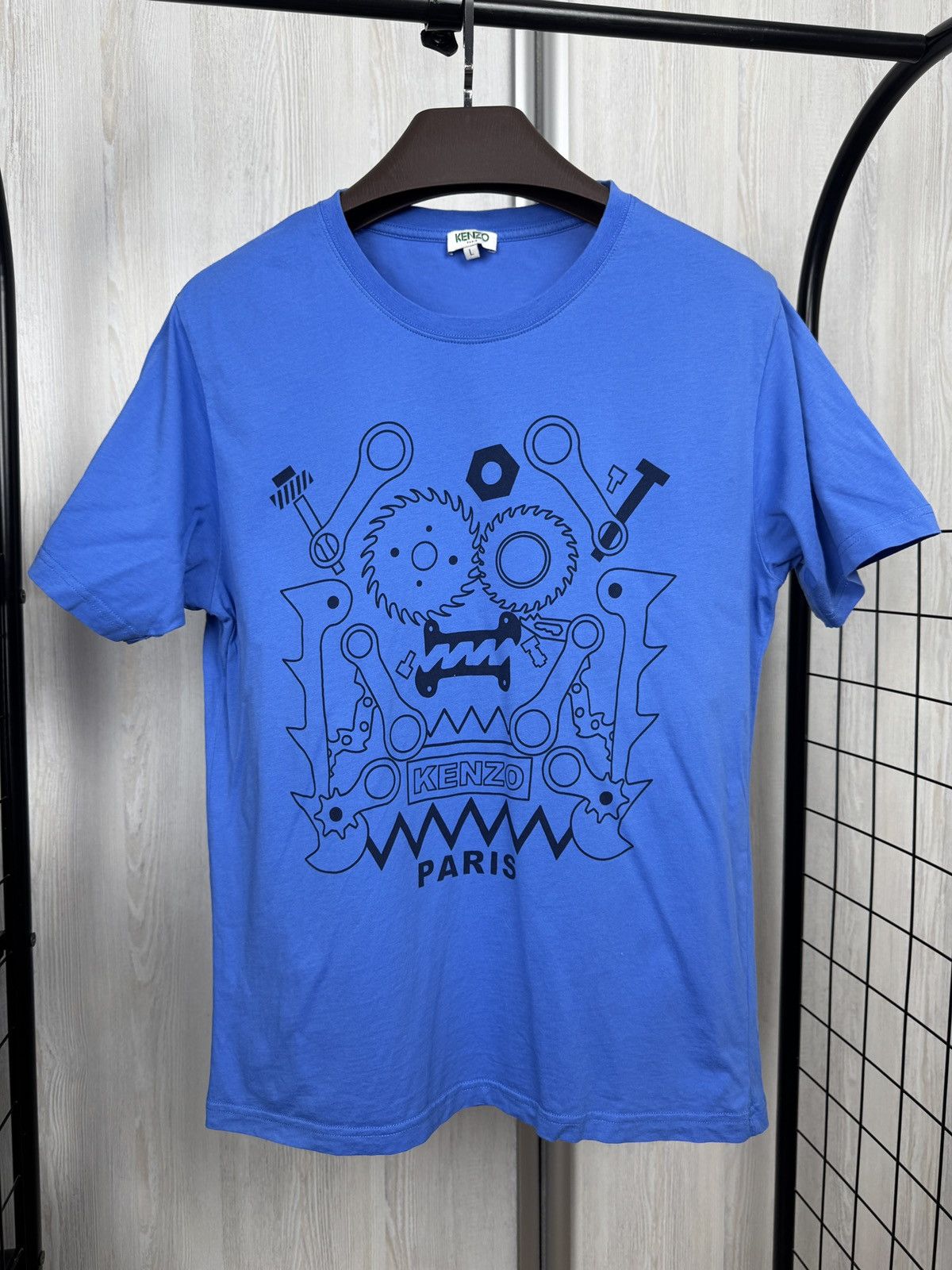 Kenzo Kenzo Paris blue Tools big logo made in Portugal tee Size US L / EU 52-54 / 3 - 1 Thumbnail