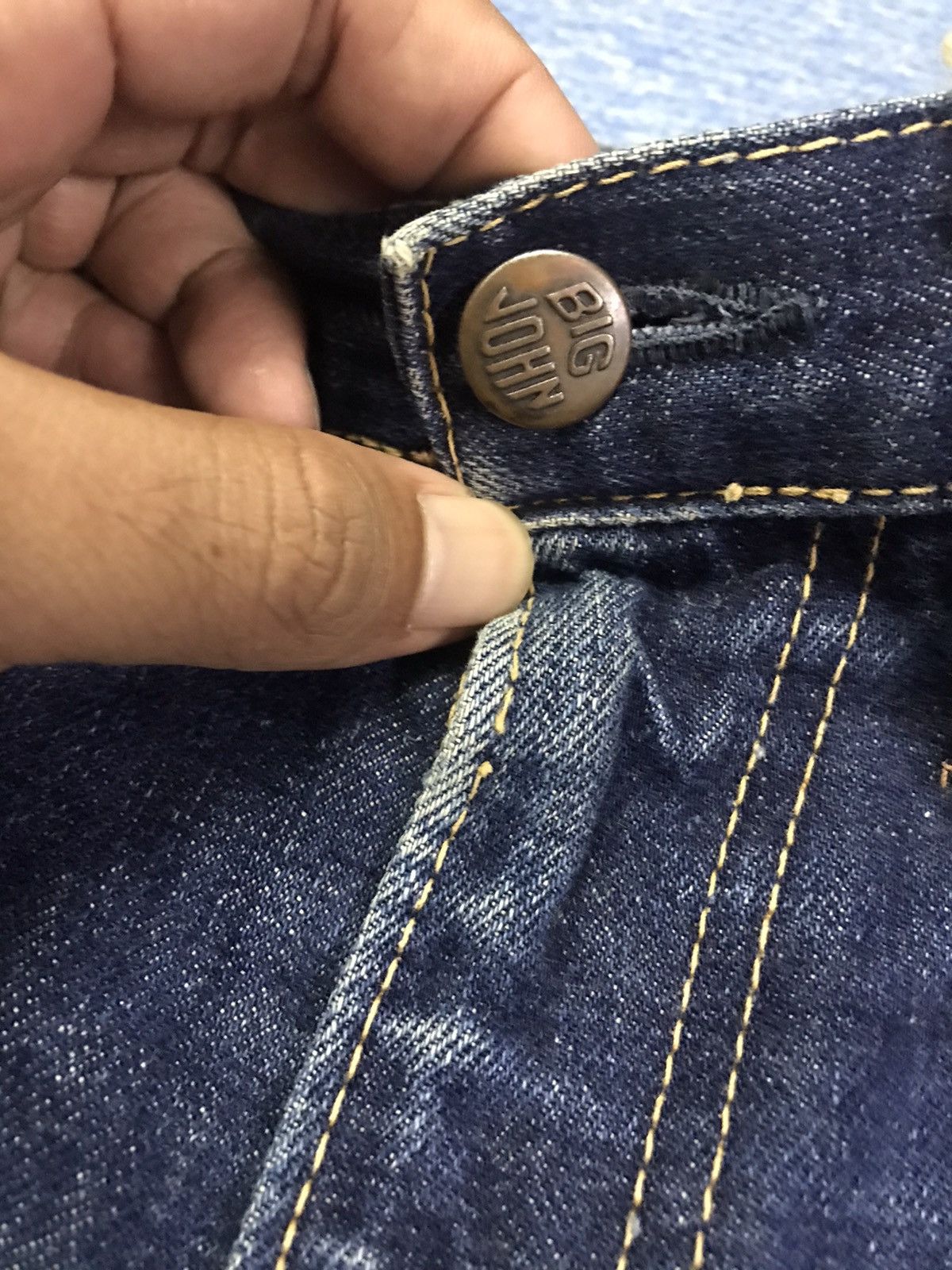 Vintage 🔥🔥Vtg 70s Big John Half Selvedge Rare Distressed Talon Jeans Size US 29 - 6 Thumbnail
