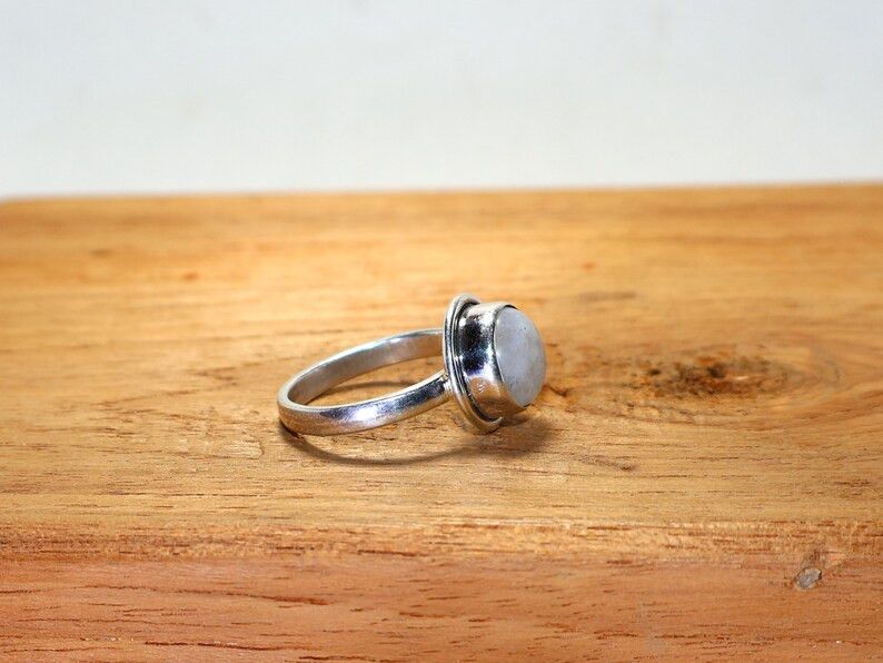 Handmade Moonstone Ring: Handmade Sterling Silver, June Birthstone Size ONE SIZE - 6 Thumbnail