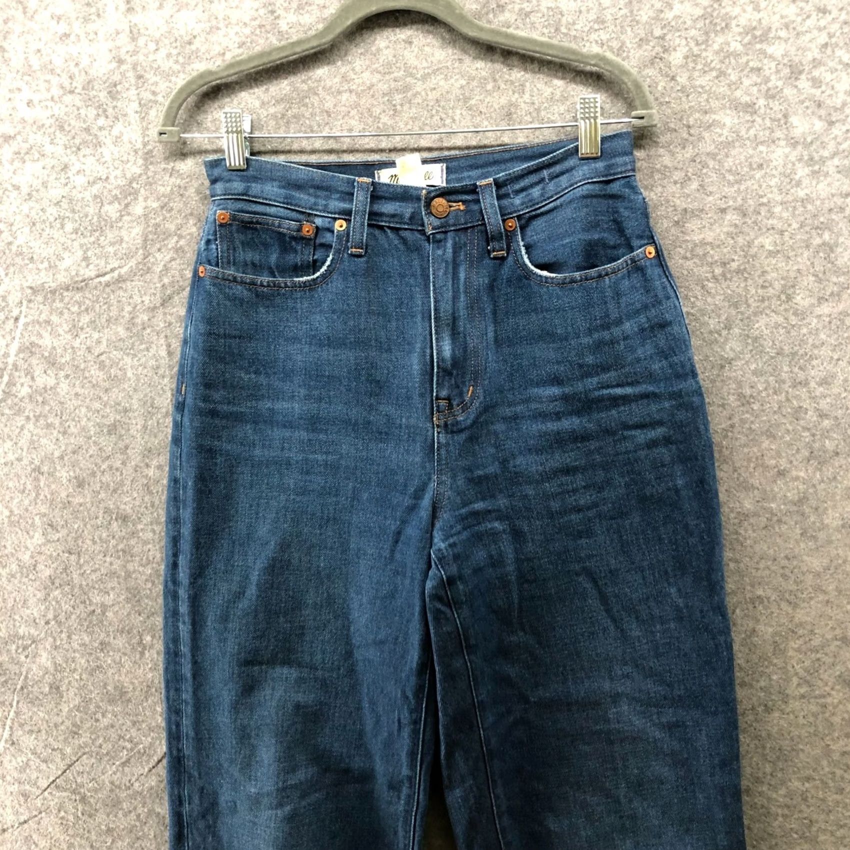 Madewell Madewell Baggy Straight Jeans Womens 26 Blue Dark Worn Indigo Wash High Rise Straight Mens Womens? Size 26" / US 2 / IT 38 - 3 Thumbnail