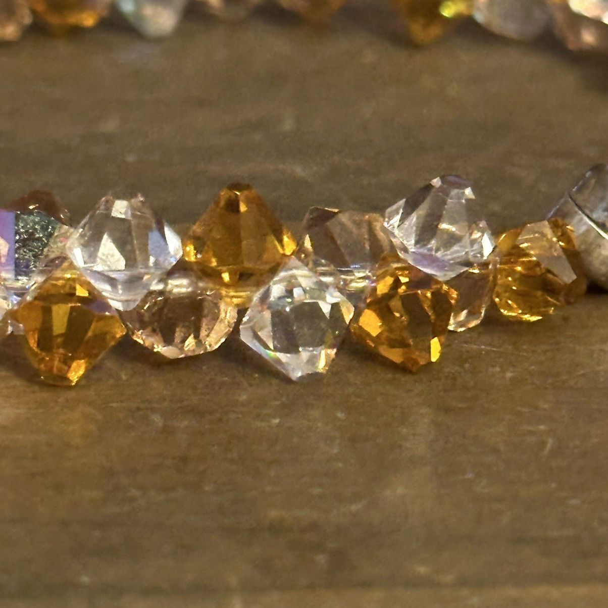 Vintage Vintage Amber and clear crystal bead bracelet Size ONE SIZE - 5 Thumbnail