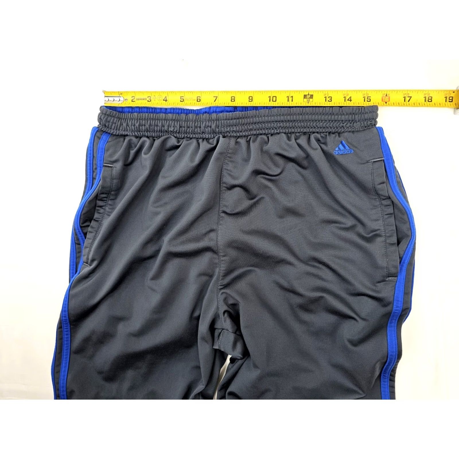 Adidas adidas Fleece Track Athletic Pants Men L 31x31 Gray Blue Straight Leg Zip Cuff Size US 33 - 6 Thumbnail