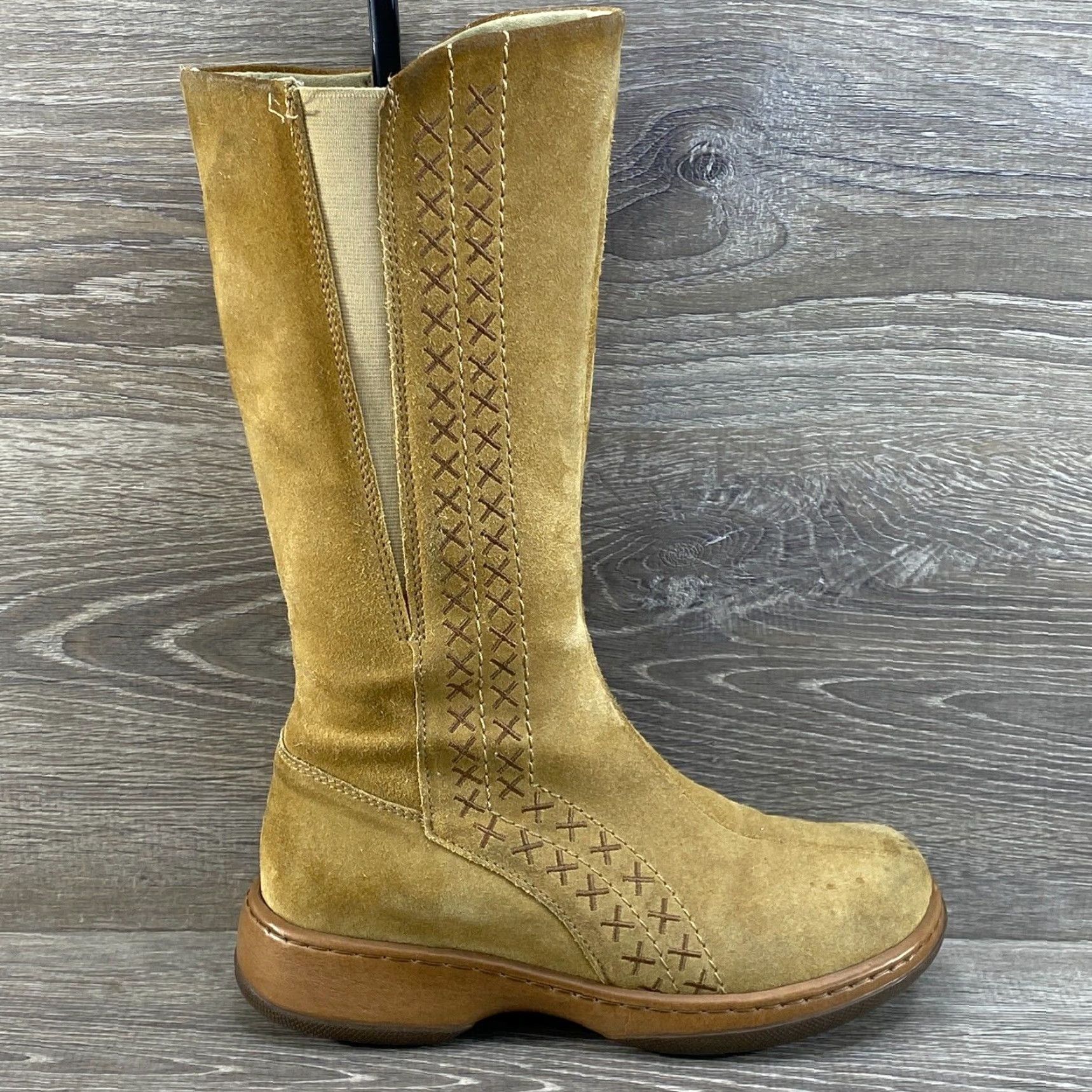 Dansko Dansko Boots Women's 6.5-7 EU 37 Embroidered Tan Fleur Suede Leather Mid Calf Boots Size US 6.5 / IT 36.5 - 2 Thumbnail
