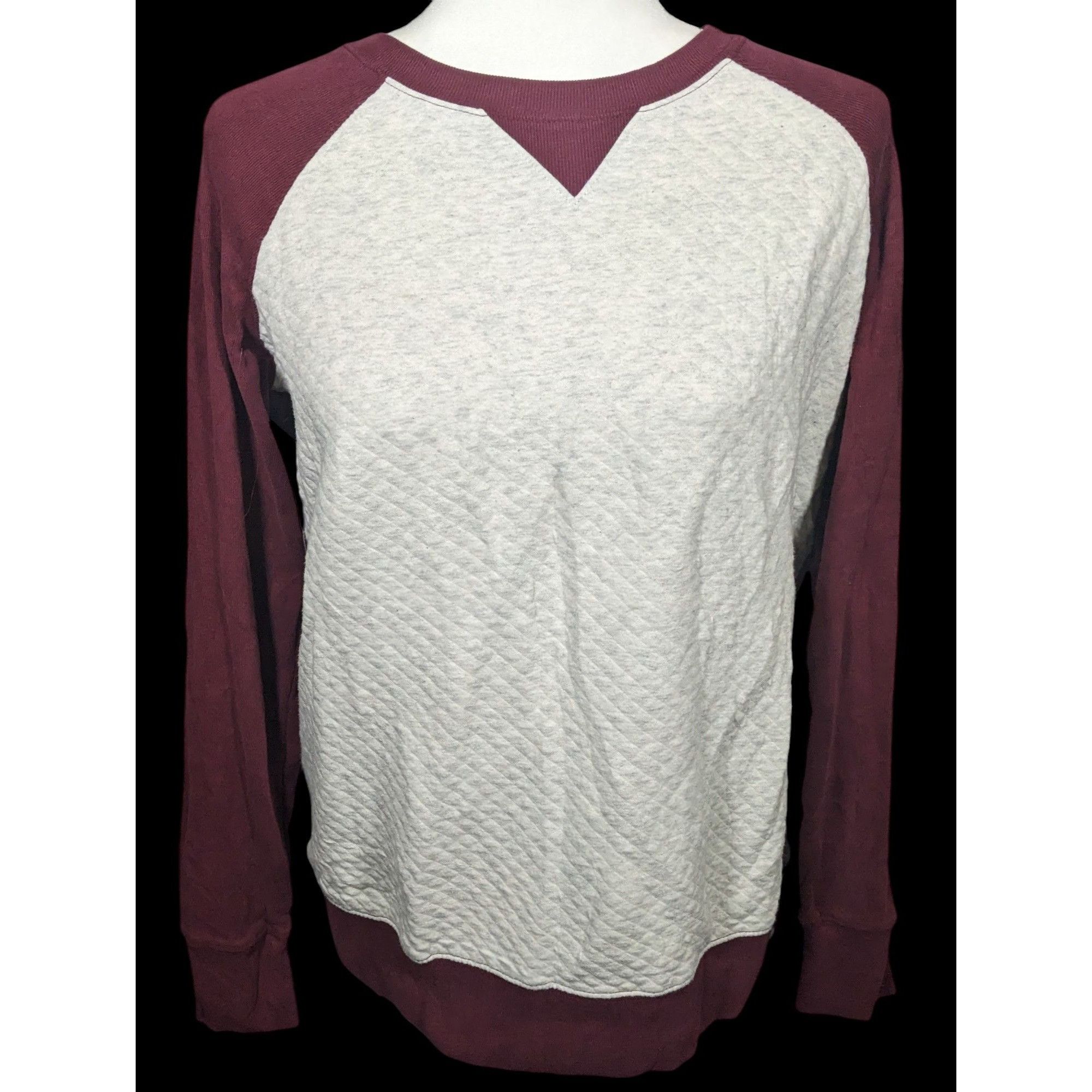 Eddie Bauer Eddie Bauer Red And White Quilted Front Long Sleeve Top Size L / US 10 / IT 46 - 1 Thumbnail