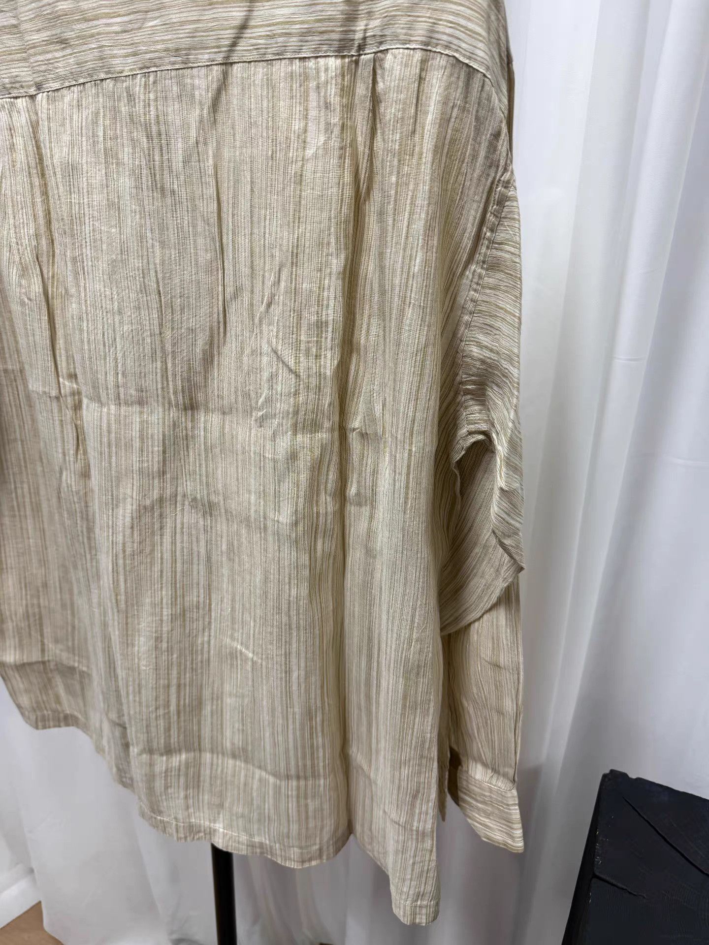 Issey Miyake Issey Miyake Men 100% Linen Vintage Stripe Pocket Shirt K20 Size US XL / EU 56 / 4 - 8 Thumbnail