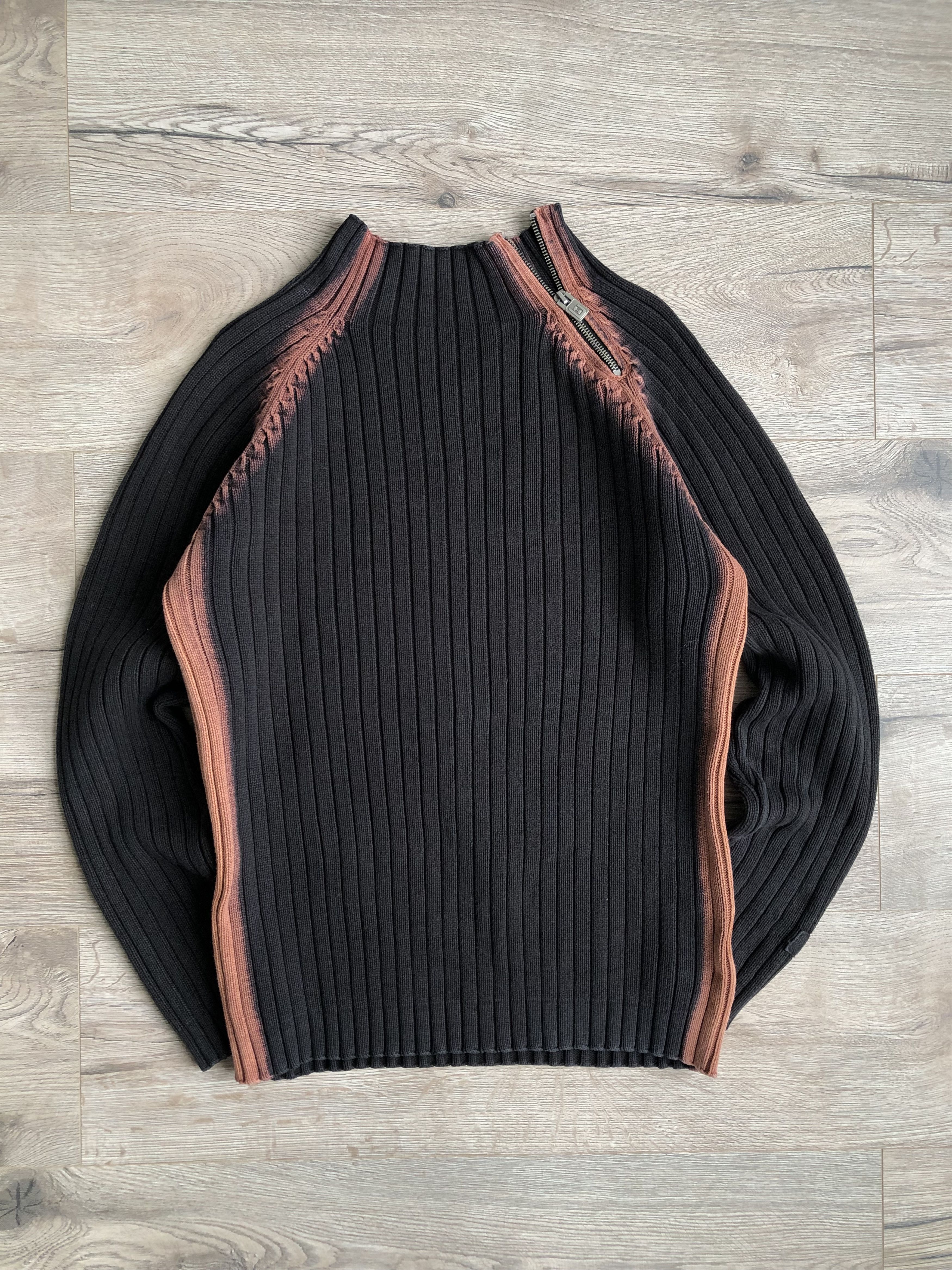 image of Avant Garde x Diesel Style Y2K Ribbed Knit Japanese Sweater Vintage in Black, Men's (Size Small)