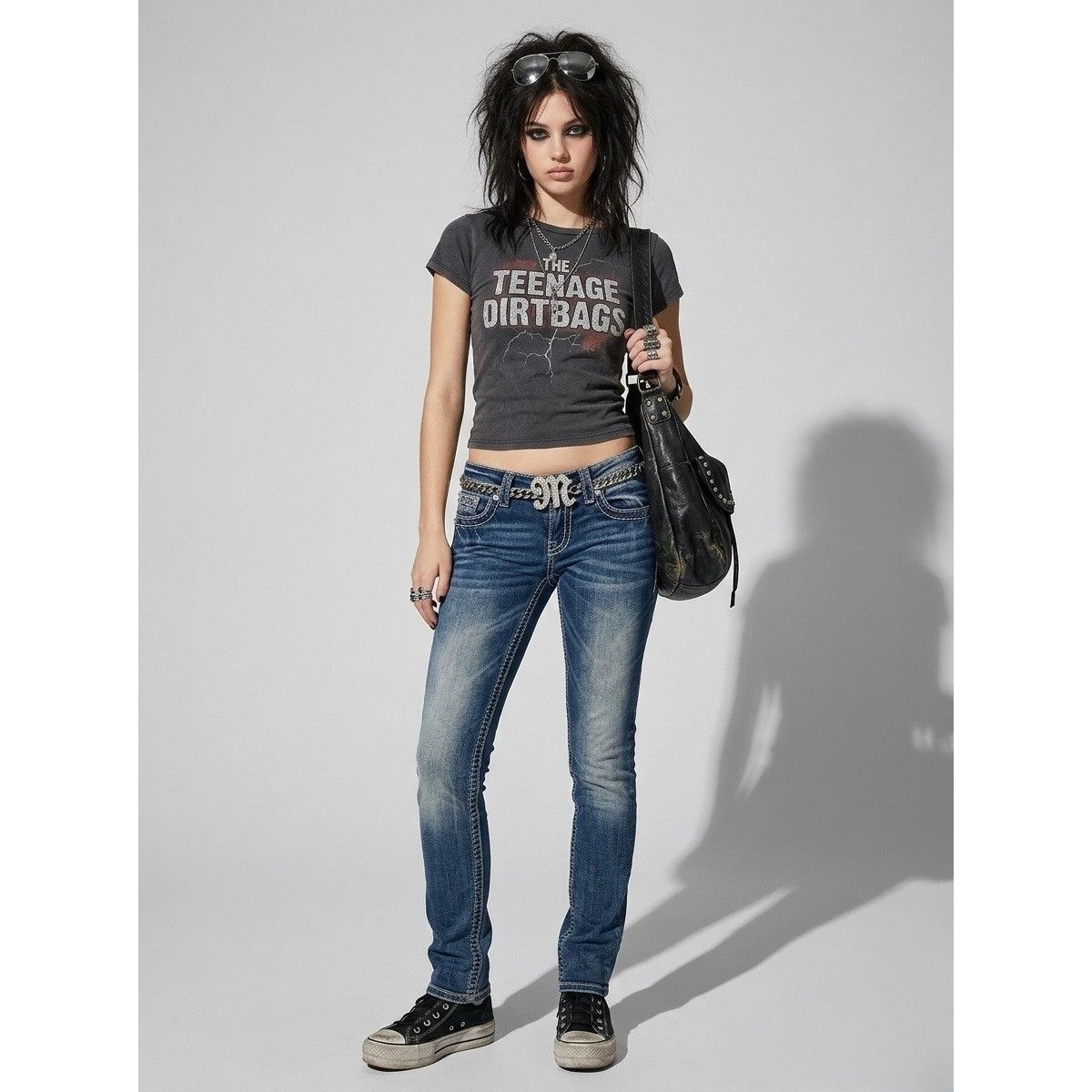 Miss Me Miss Me Rhinestone Wing Distressed Skinny Jeans | McBling Y2 Size 28" / US 6 / IT 42 - 19 Thumbnail