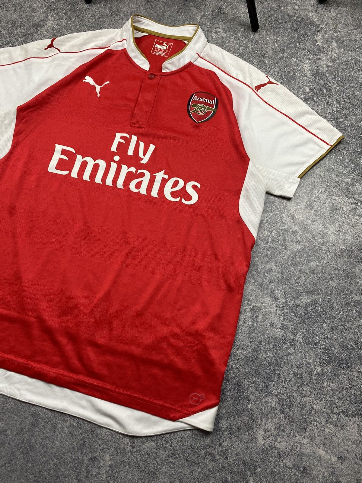 Puma × Vintage Vintage 2015/16 Arsenal Puma Soccer Jersey - Mens Large Red Size US L / EU 52-54 / 3 - 3 Thumbnail