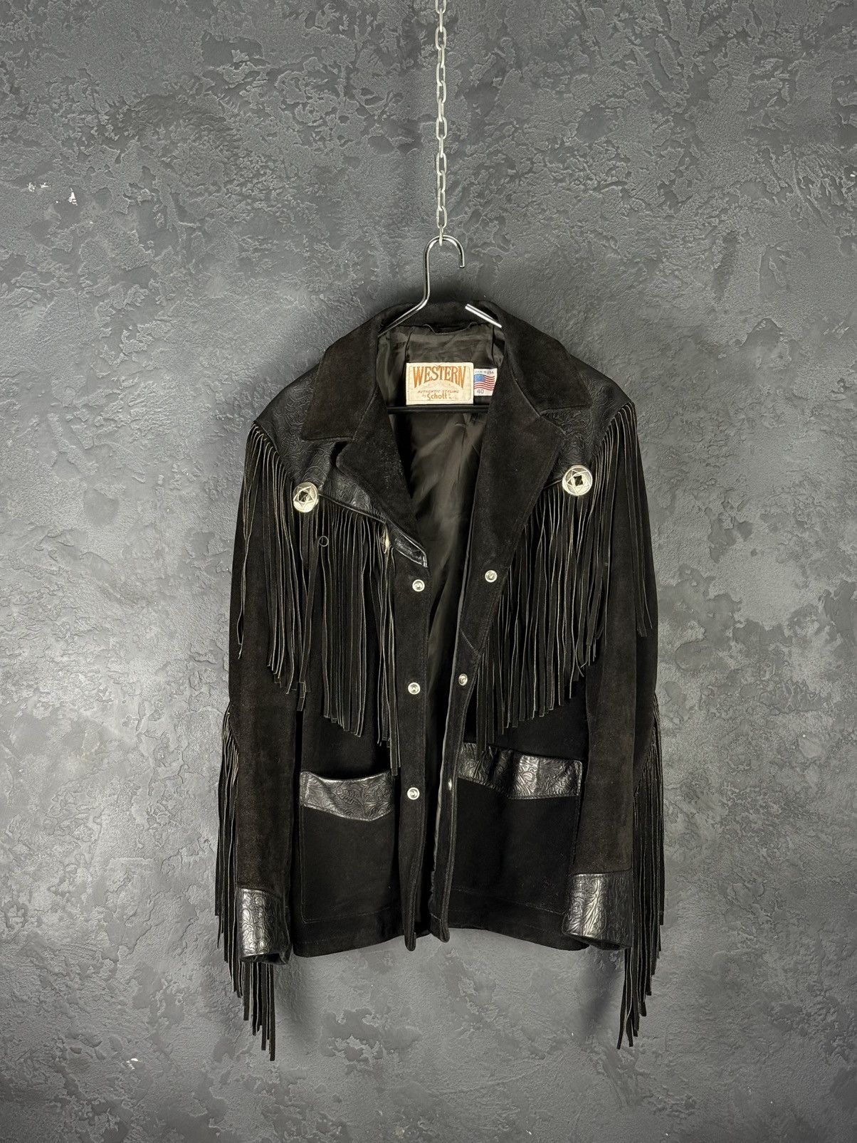 Schott Rare Schott NYC Western Vintage Genuine Suede Leather Jacket Size US L / EU 52-54 / 3 - 4 Thumbnail