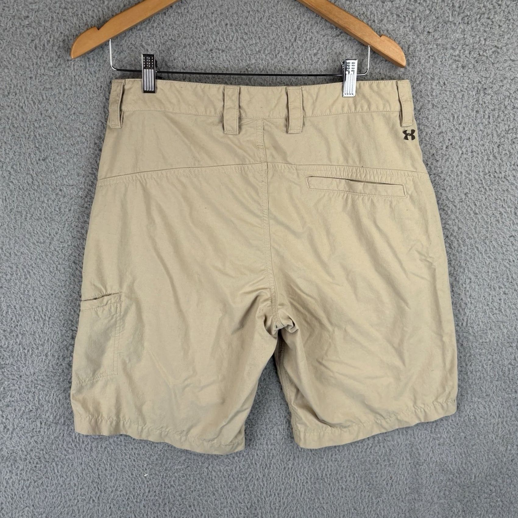 Under Armour Under Armour Shorts Mens 32 Beige Olive HeatGear Nylon Outdoor Cargo Relaxed Regular Zip Green 32 in Outdoor Mens Size US 32 / EU 48 - 3 Thumbnail