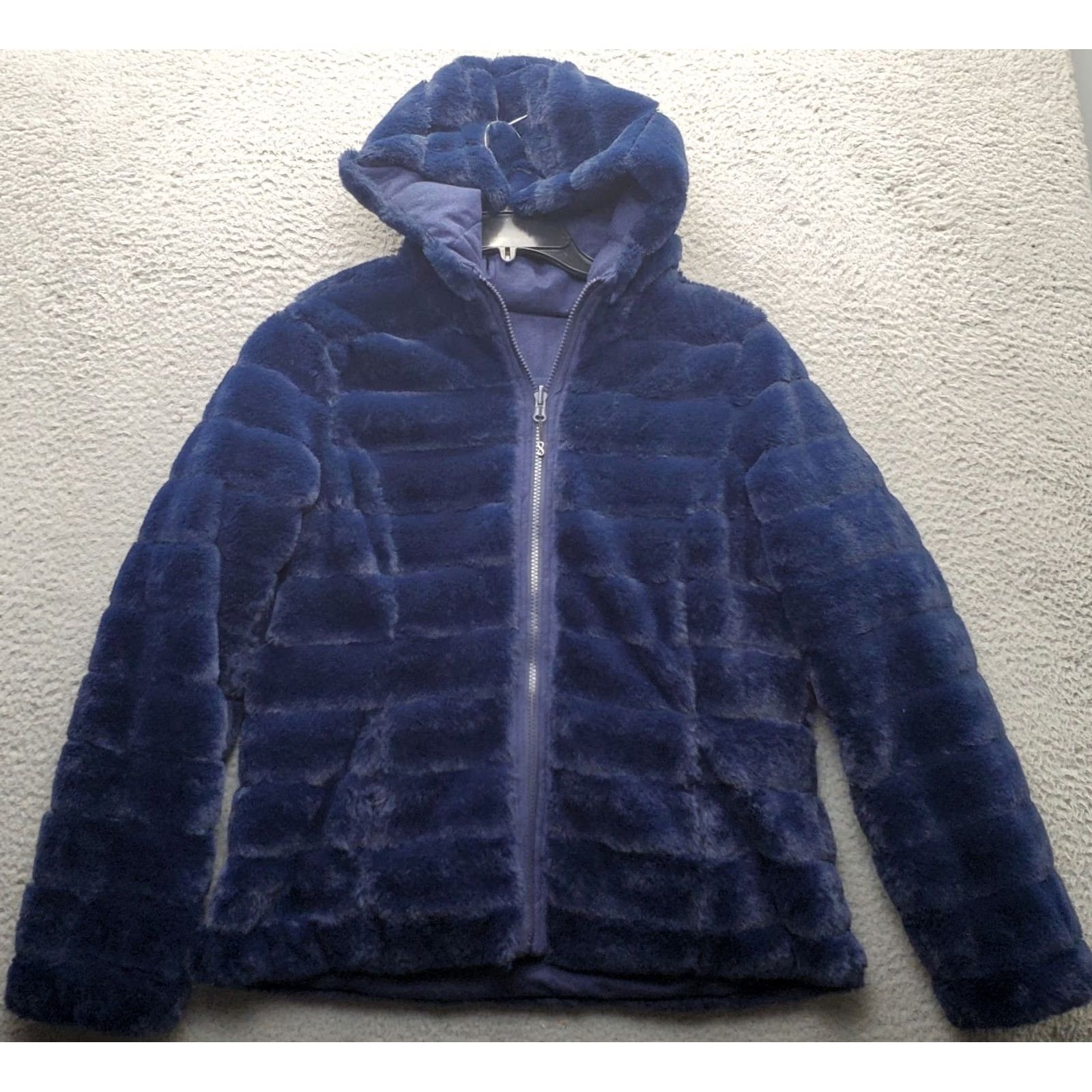 Vintage BE BOUNDLESS Reversible Jacket Womens Size L Blue Full Zip Hooded Fluffy Fleece Outdoor Jacket Men not applicable Size L / US 10 / IT 46 - 2 Thumbnail