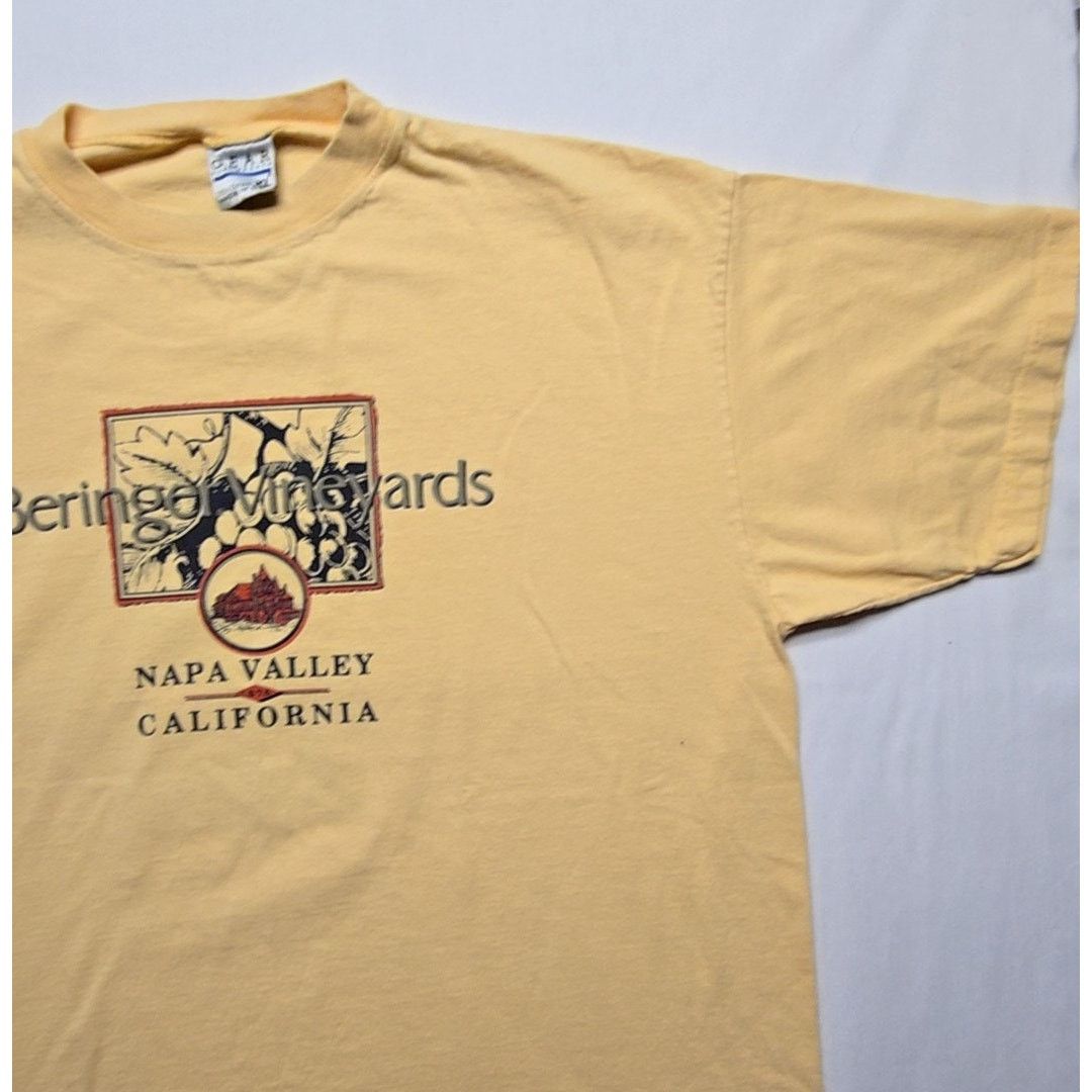 Gear for Sports Vintage Beringer Vineyards Napa Valley California Yellow Tee Size US XL / EU 56 / 4 - 3 Thumbnail