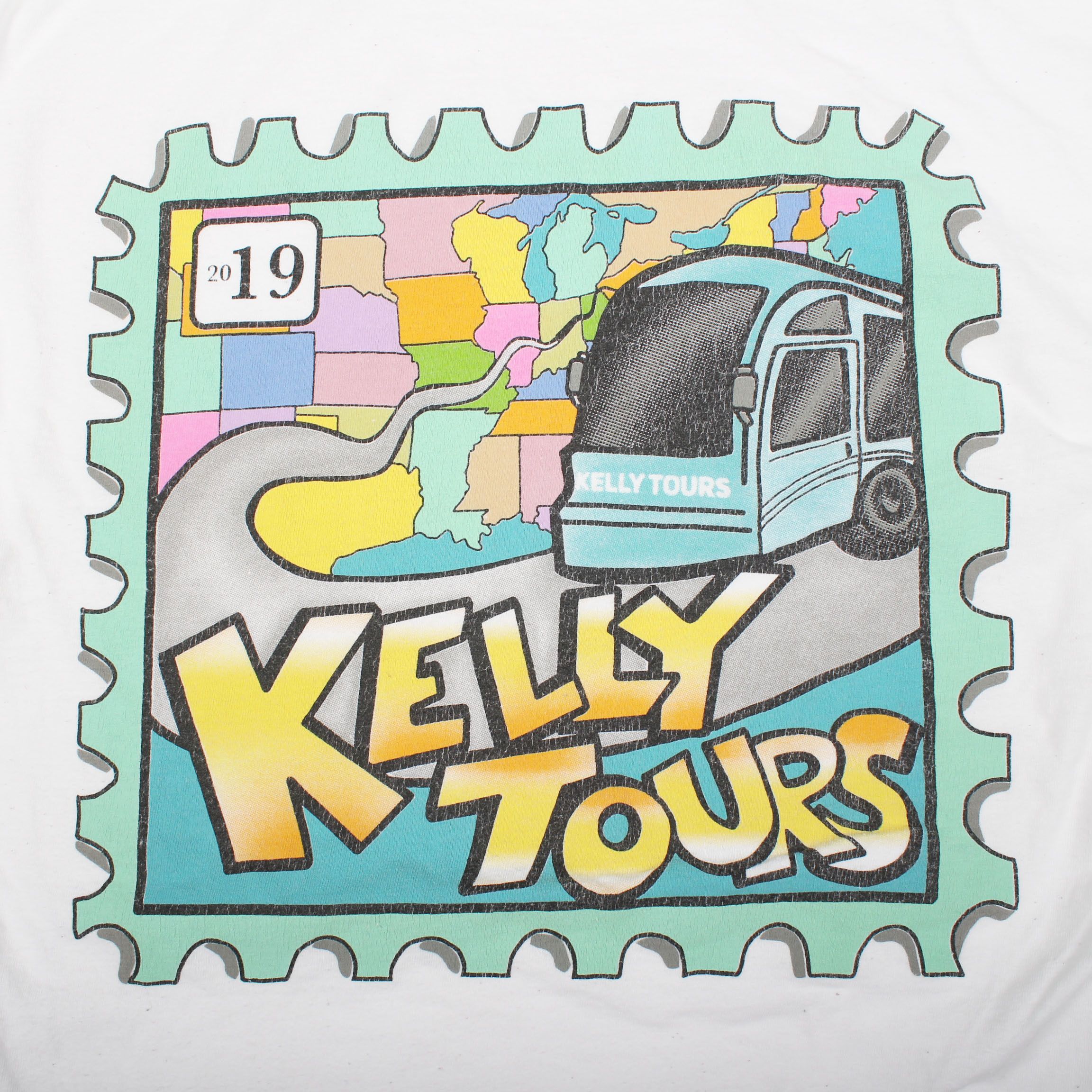 Vintage 90s Kelly Tours T Shirt USA Map Graphic Tee Size US M / EU 48-50 / 2 - 7 Thumbnail