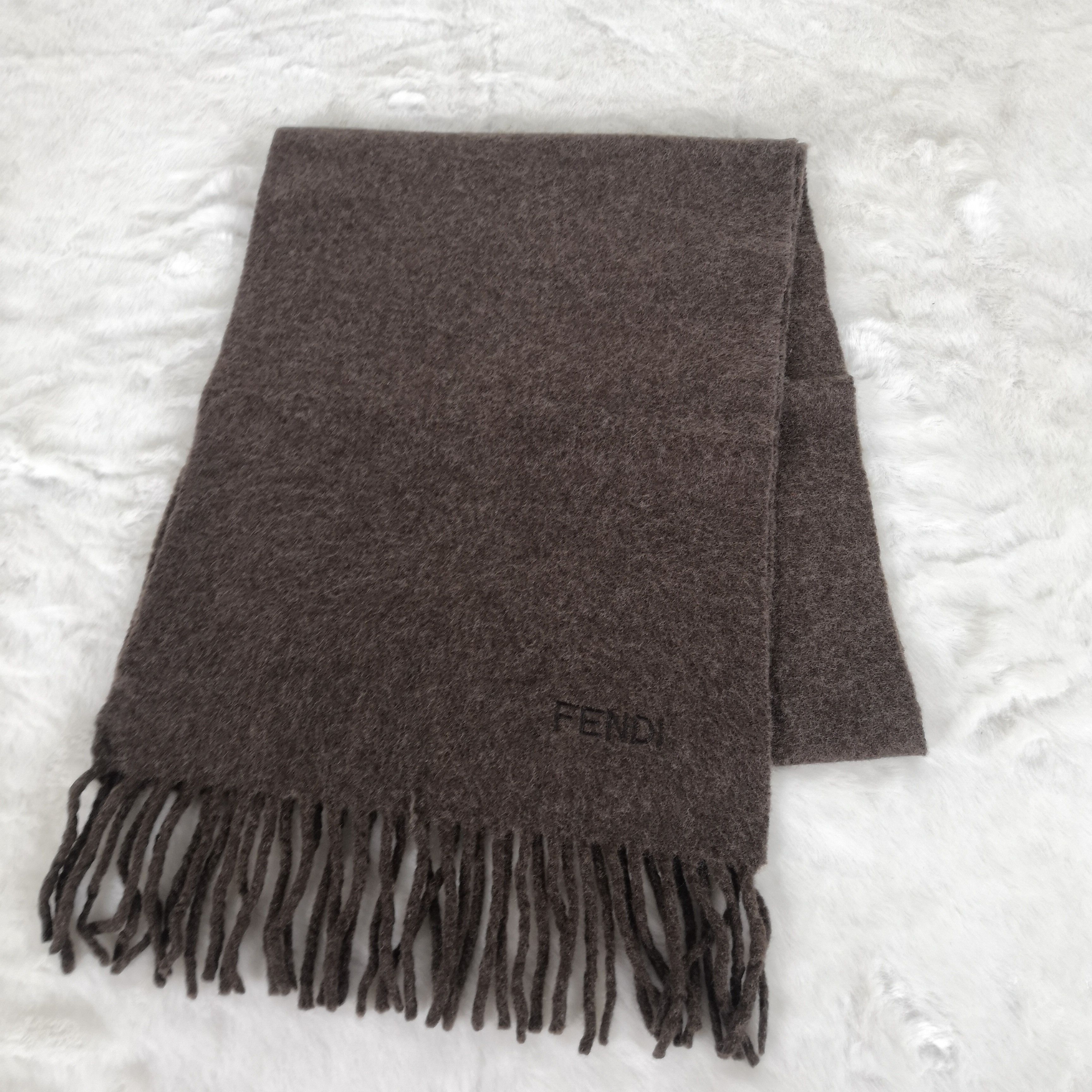 Fendi × Vintage Vintage Fendi Scarf Wool Fringe Fendi Zucca Scarves Size ONE SIZE - 3 Thumbnail