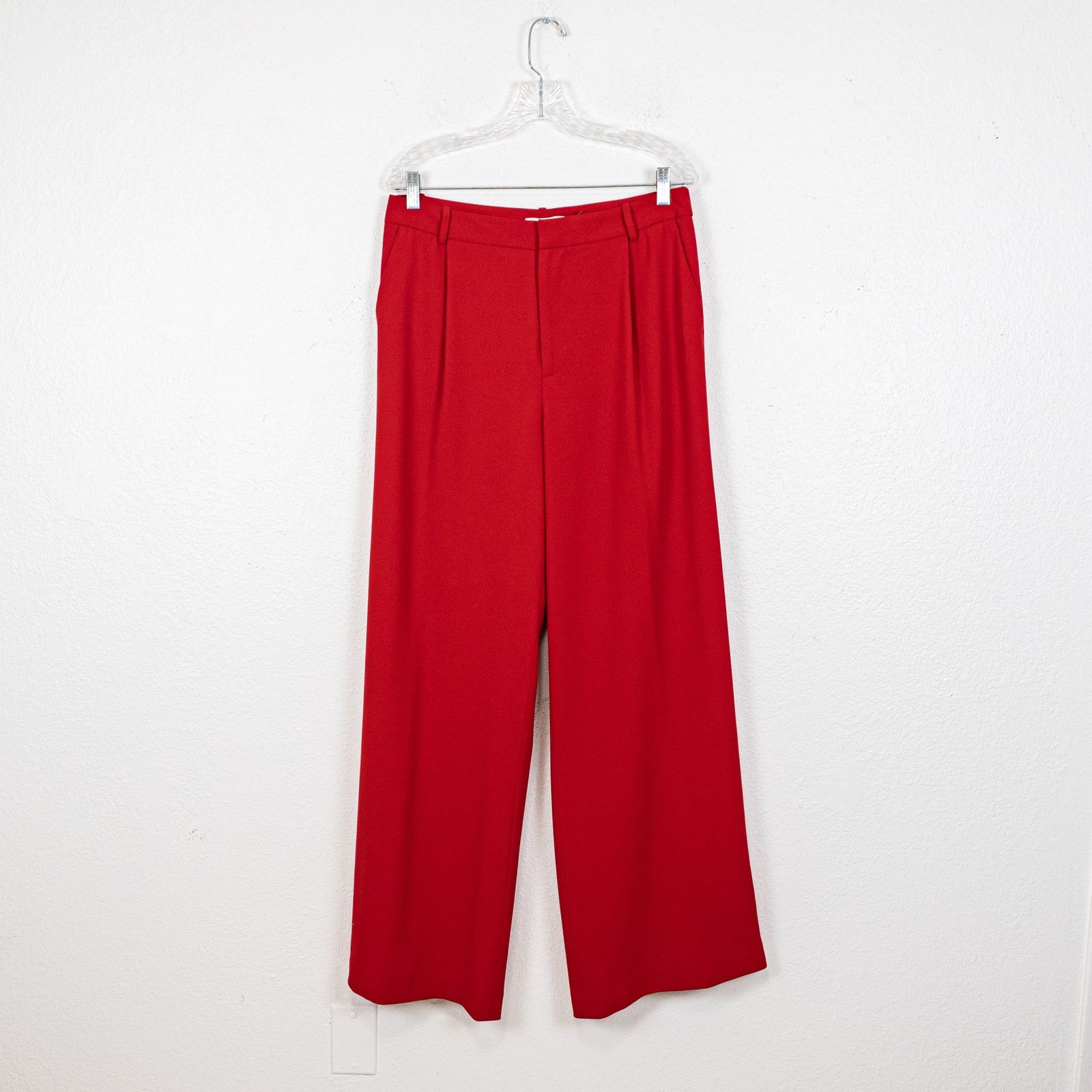 Alice + Olivia Alice + Olivia Eric Wide Leg Pants in Ruby Red Size 12 Size 34" / US 12 / IT 48 - 2 Thumbnail